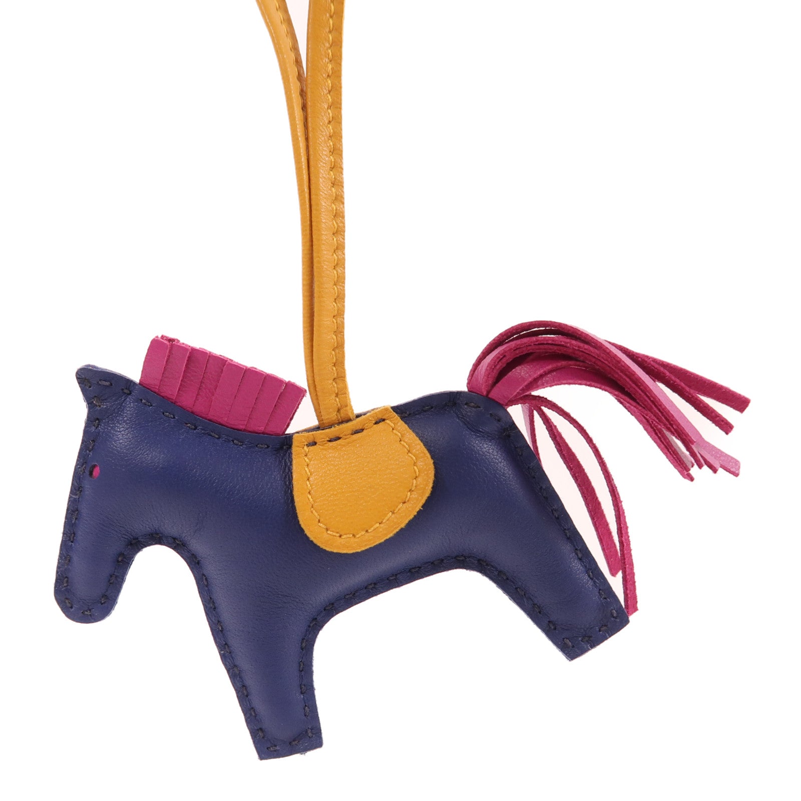 HERMES Rodeo PM Charm Milo Leather Navy/Purple