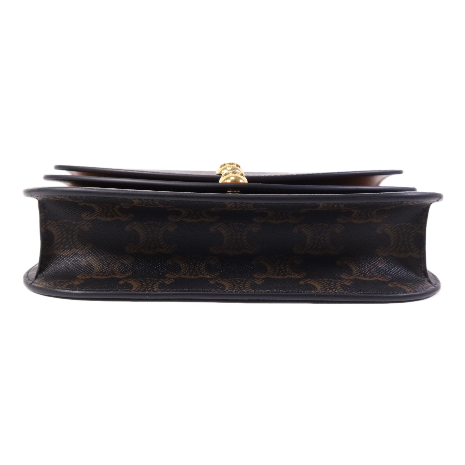 CELINE 塗層帆布Duo Wallet On Strap金扣肩背袋