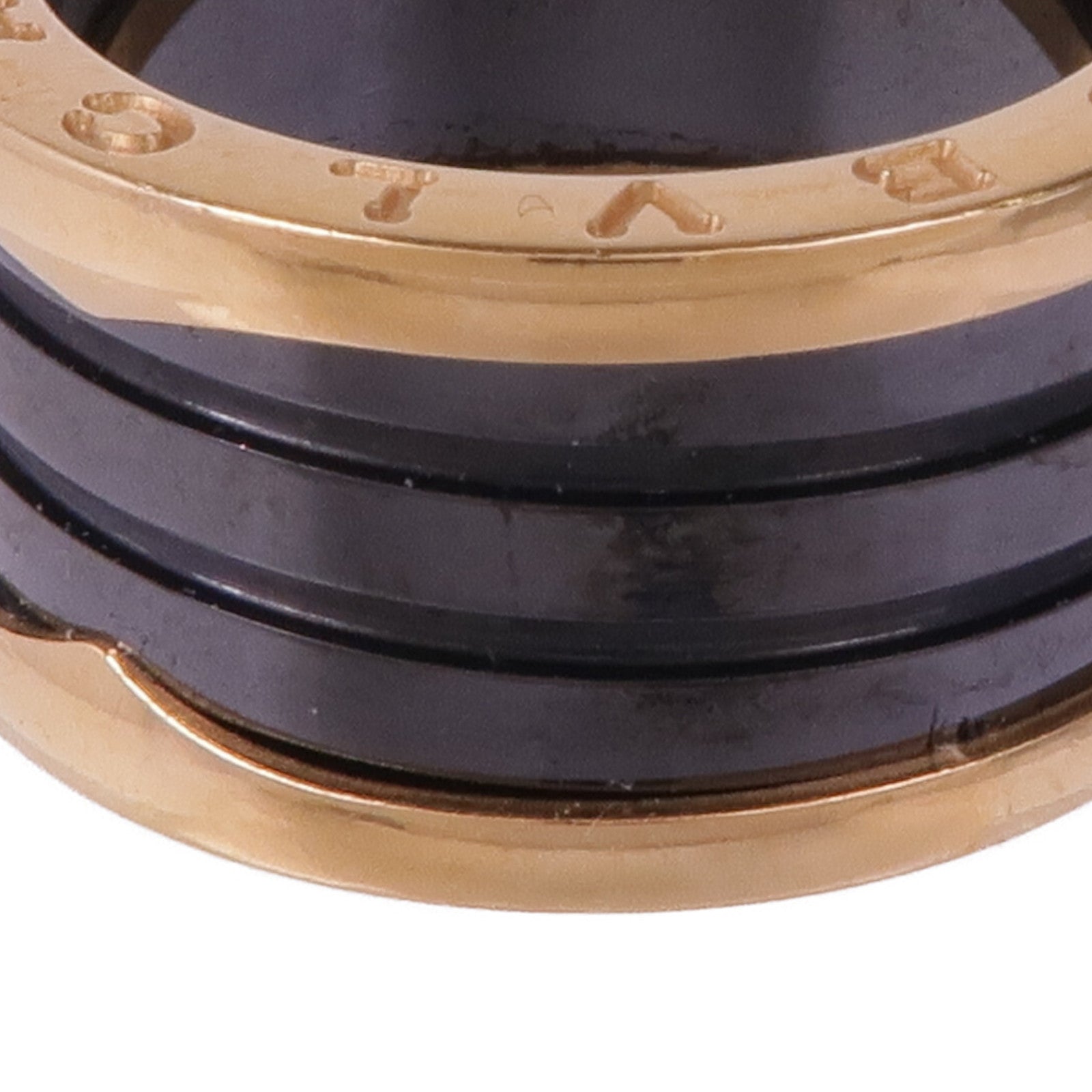 BVLGARI 18K玫瑰金/陶瓷B-zero 3 Band Ring戒指BVLGARI#59/US#8