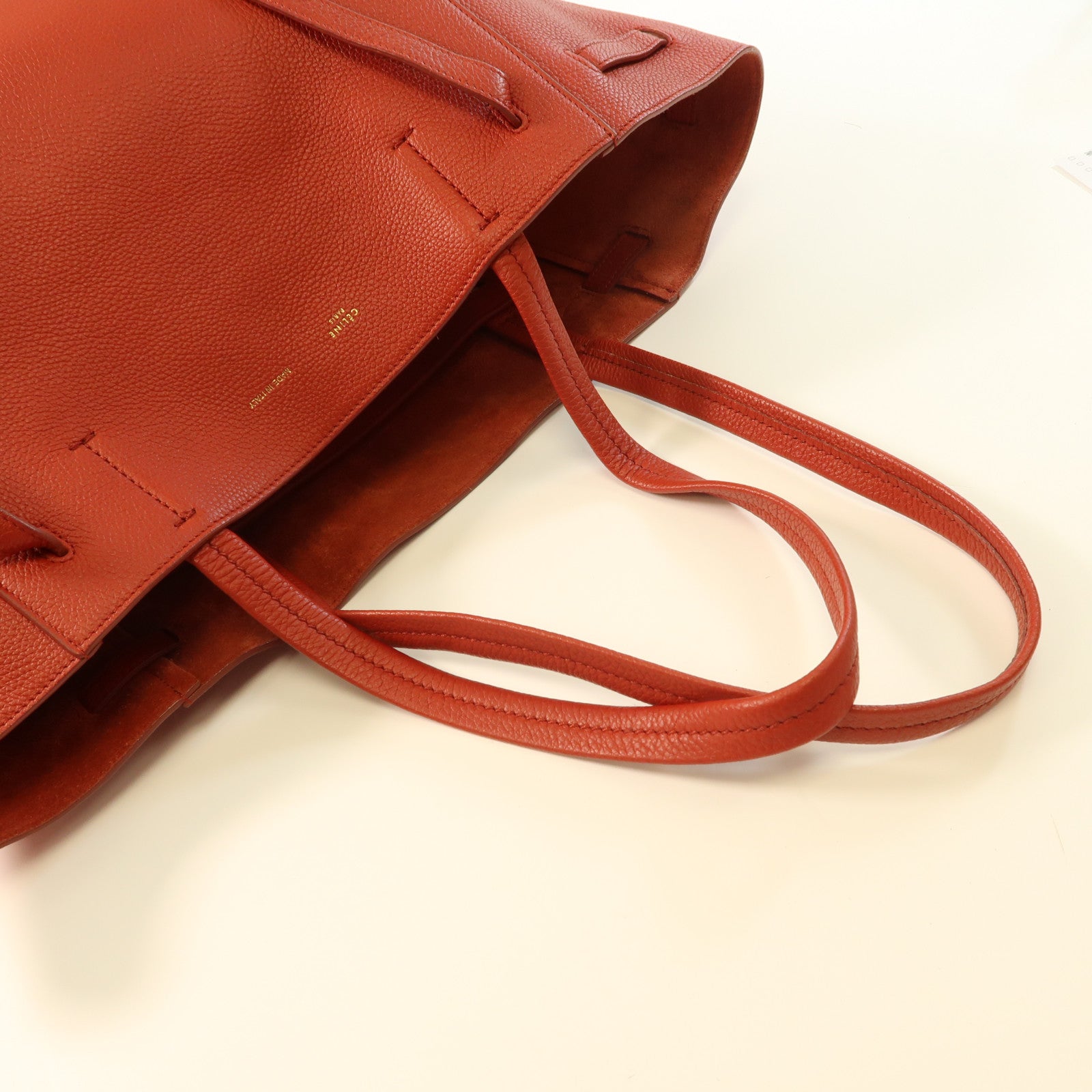 CELINE 牛皮皮革Tote Bag金扣手挽袋紅色