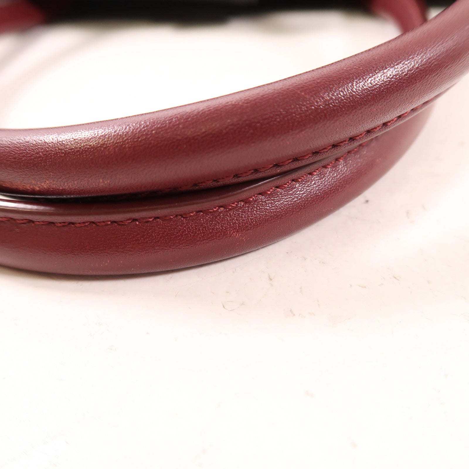 CHANEL CC SHW 2 Way Shoulder Bag Handbag Calfskin Black Red