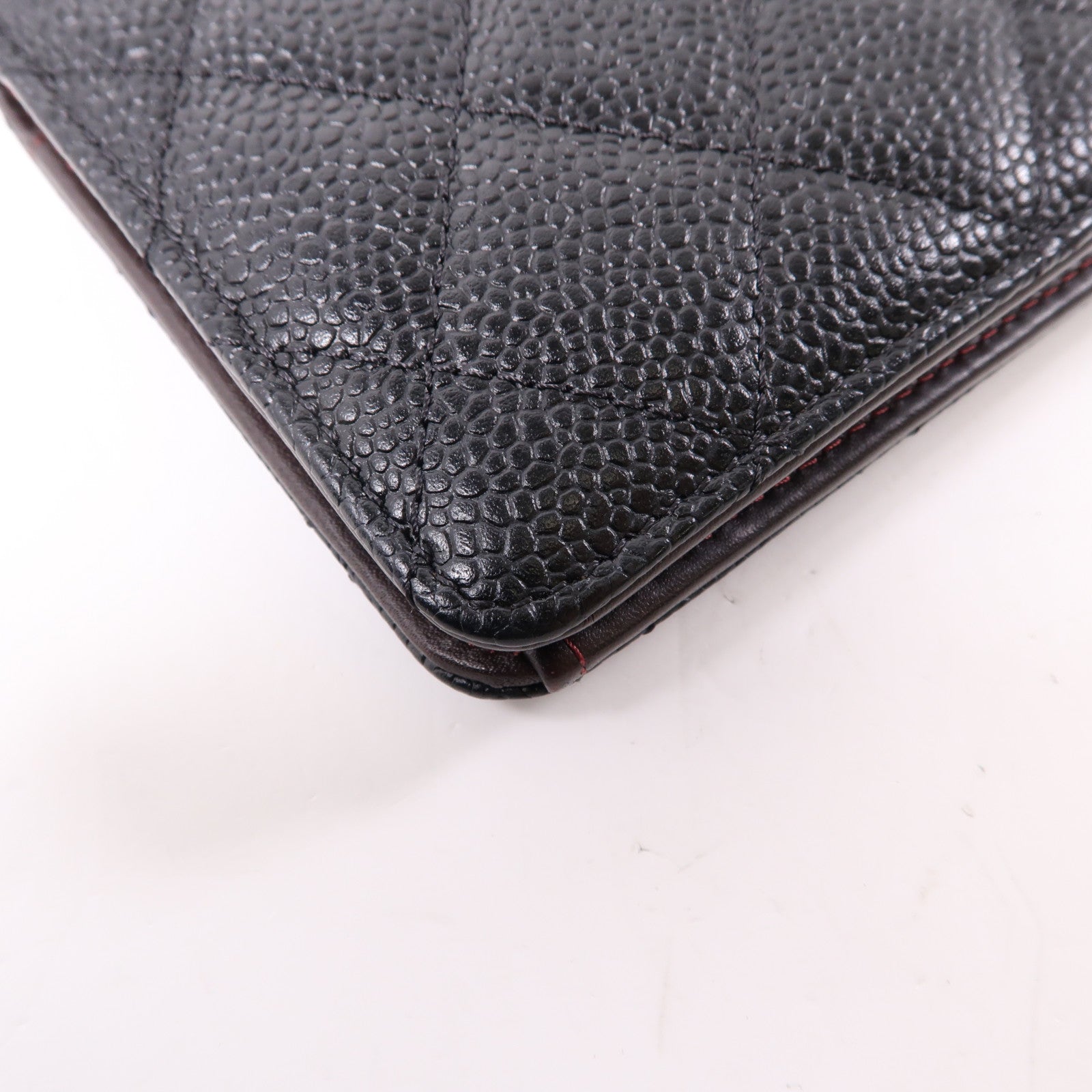 CHANEL 牛皮皮革Wallet金扣長錢包黑色
