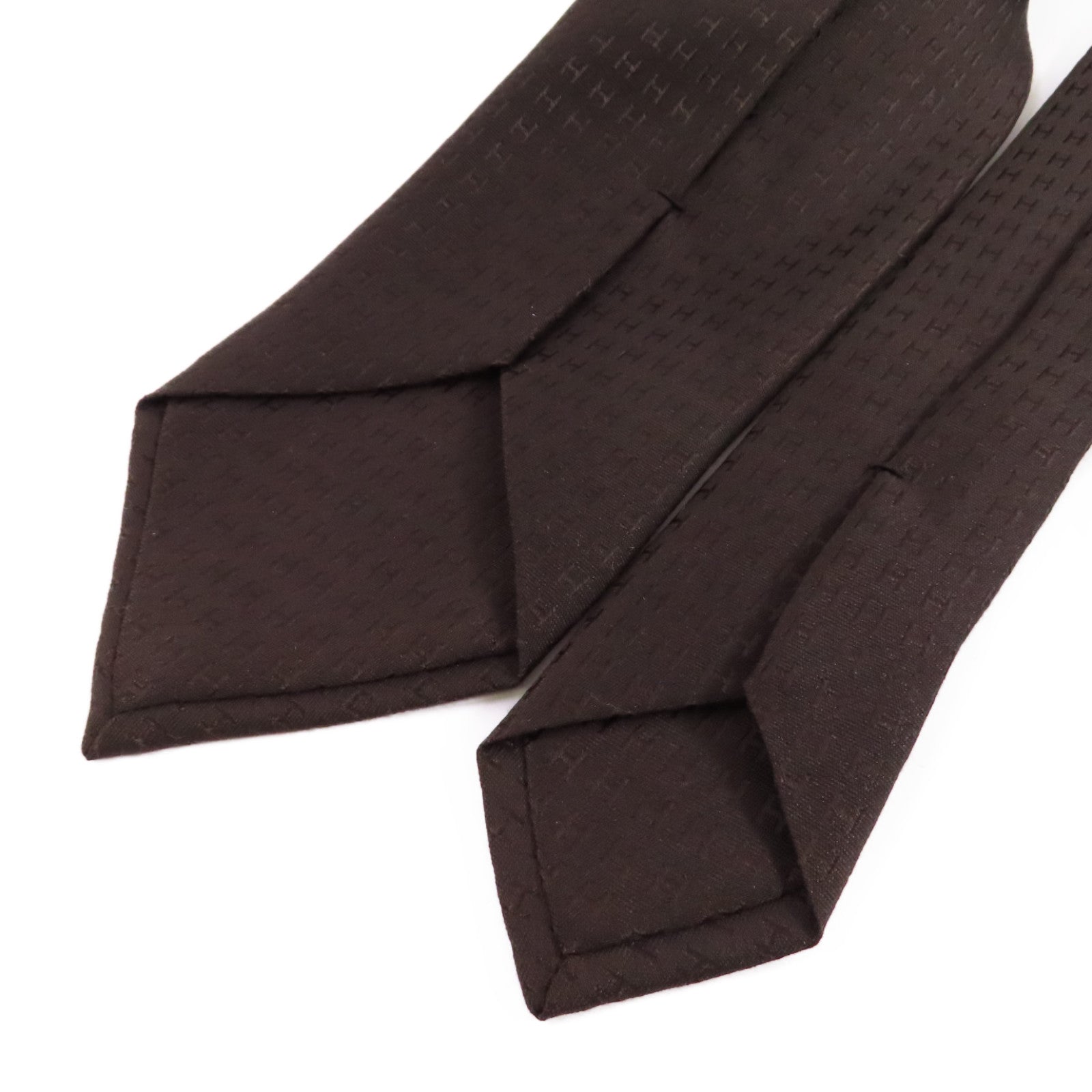 HERMES 絲質Necktie領帶深棕色