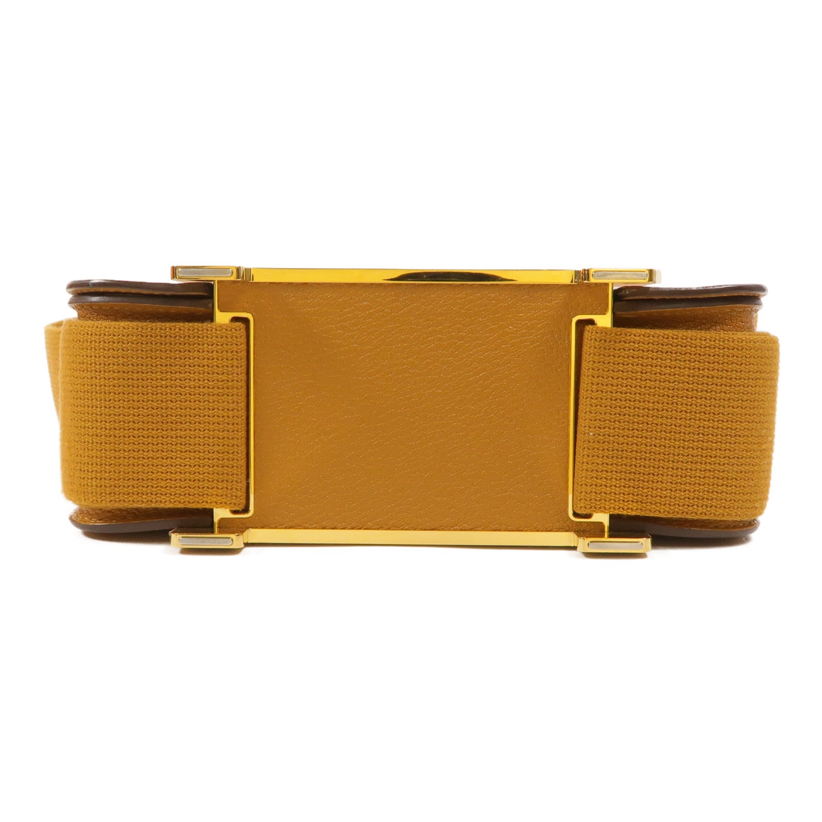 HERMES Chevre皮革Geta肩背袋Caramel