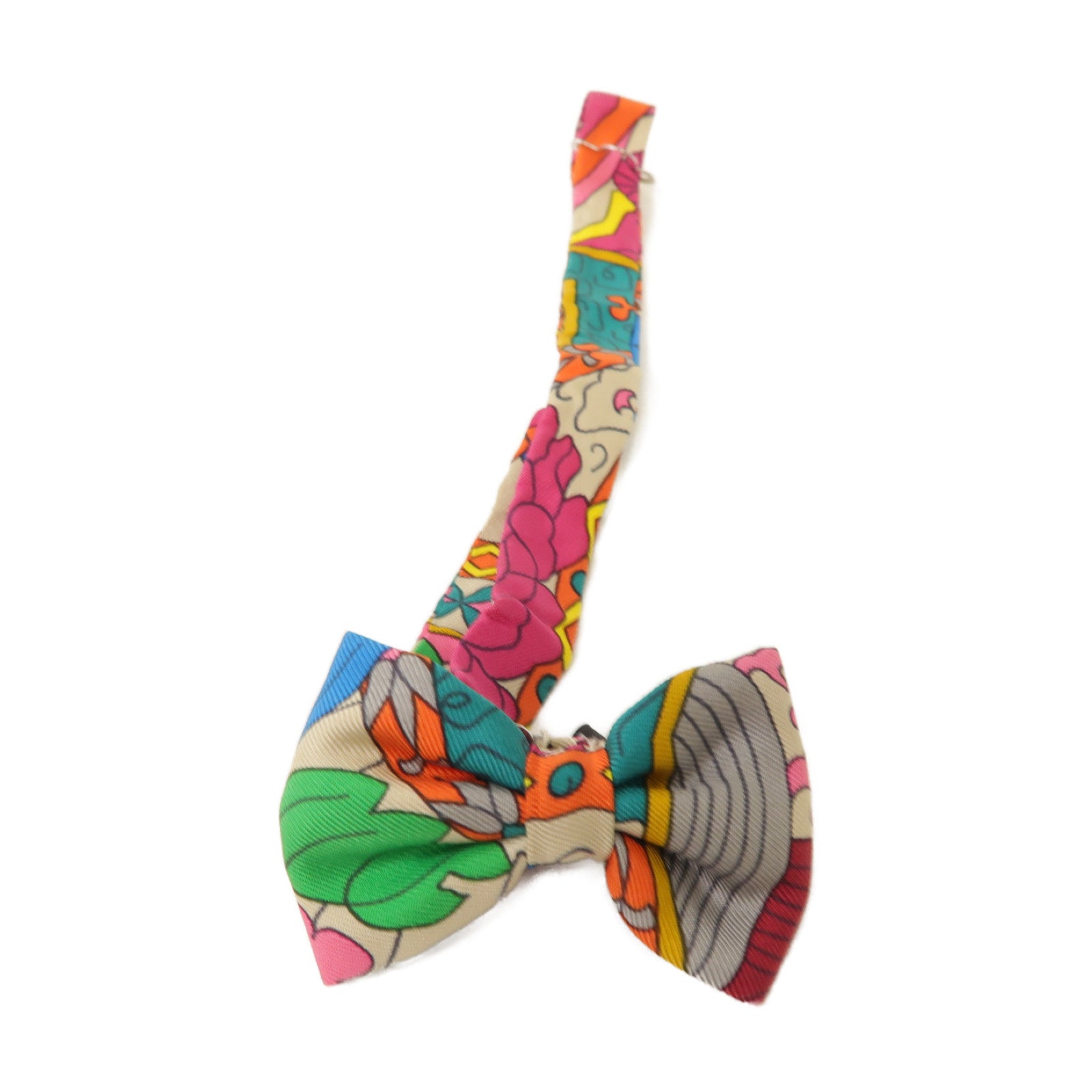 HERMES 絲質Noeud Papillon Bow Tie銀扣領結彩色