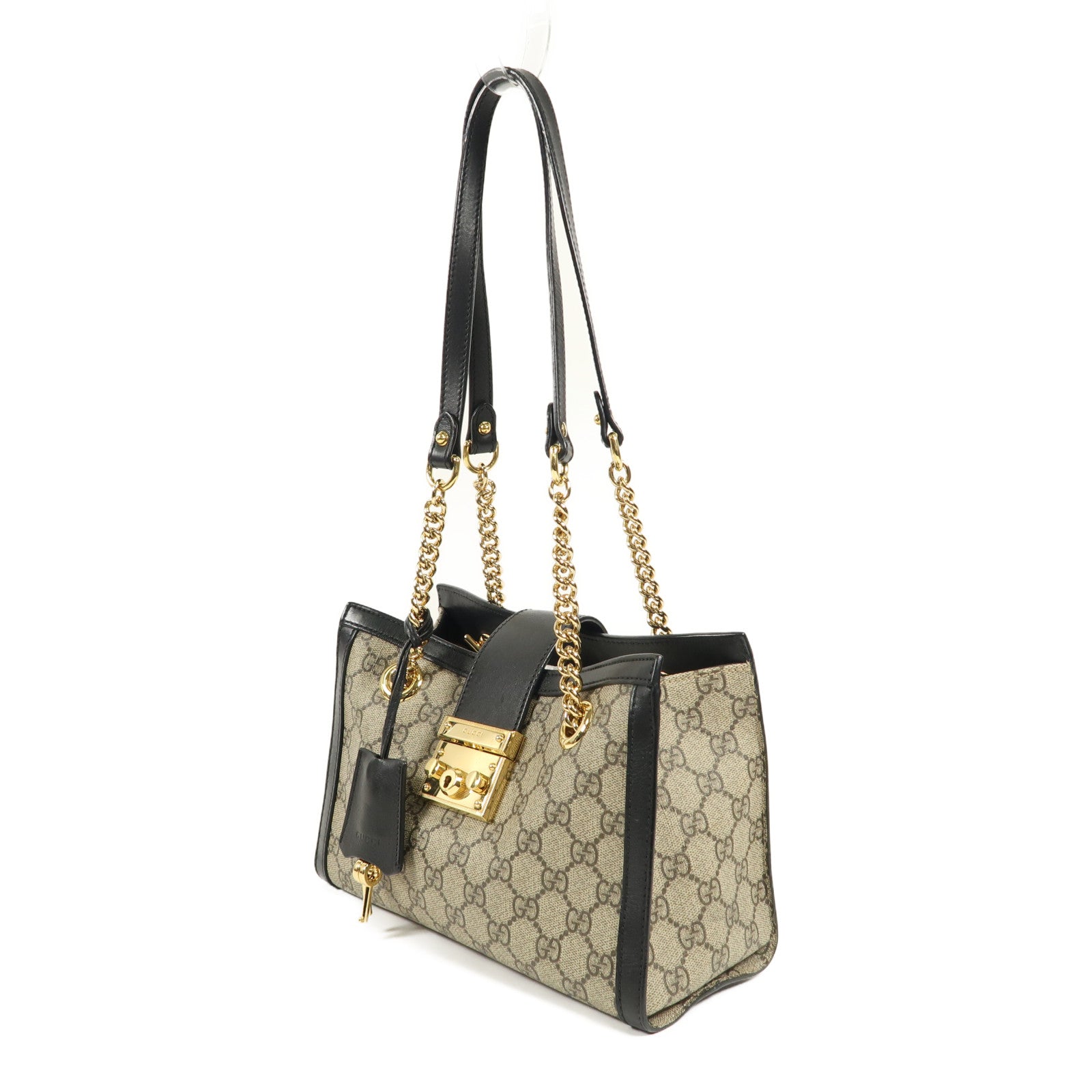 GUCCI GG GHW Padlock GG Small Shoulder Bag 498156 Coated Canvas Brown/Black