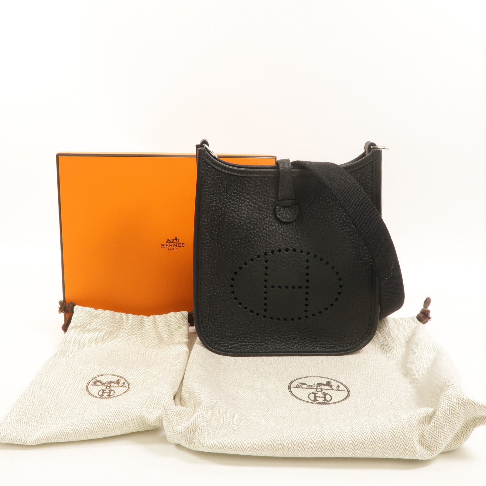 HERMES Clemence皮革Evelyne TPM肩背袋Noir