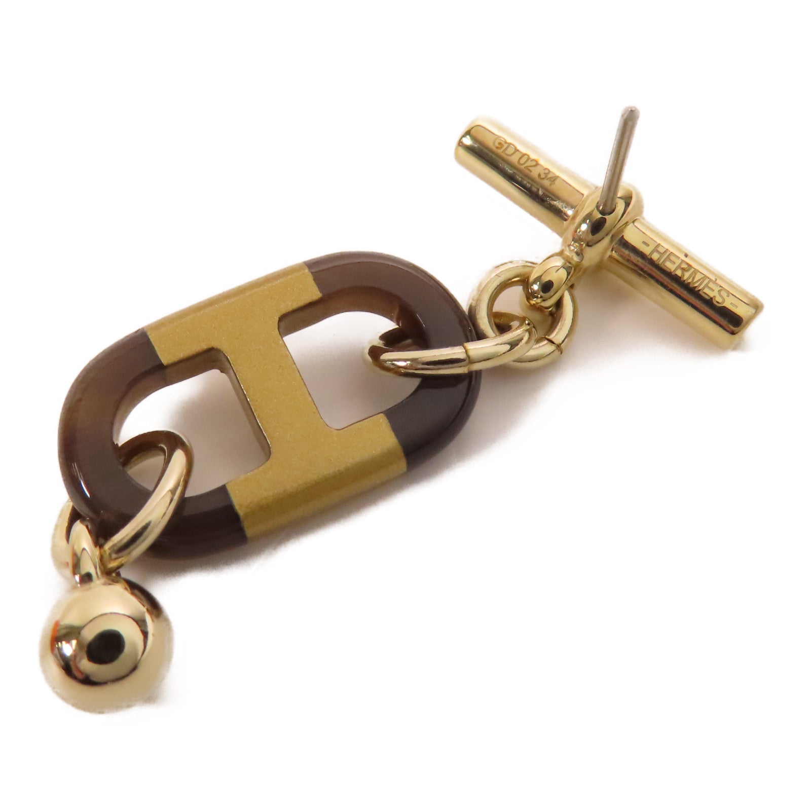 HERMES 金屬/水牛角Sur Mer Earrings耳環