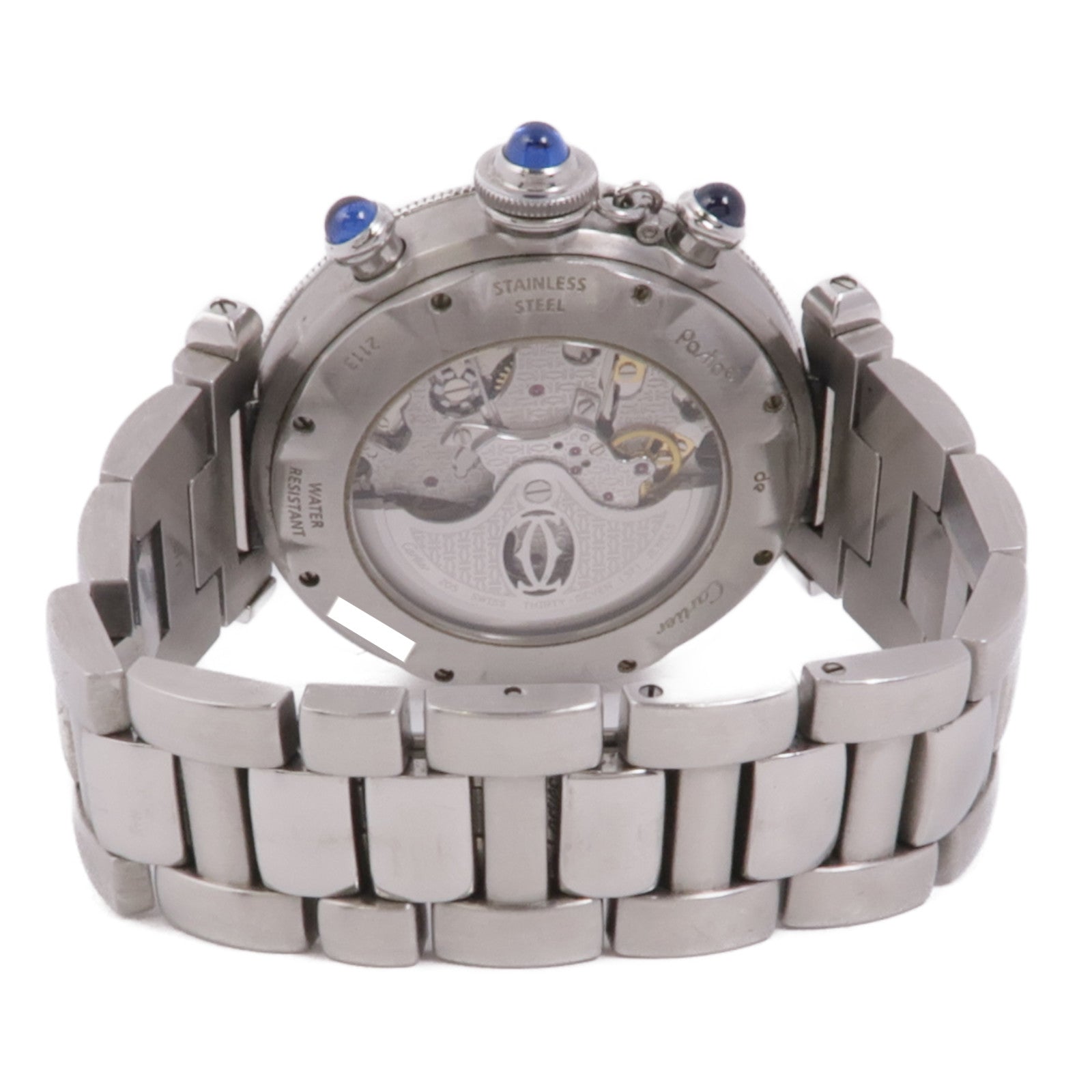 CARTIER Pasha 38mm W31030H3 Automatic Watch Stainless Steel White
