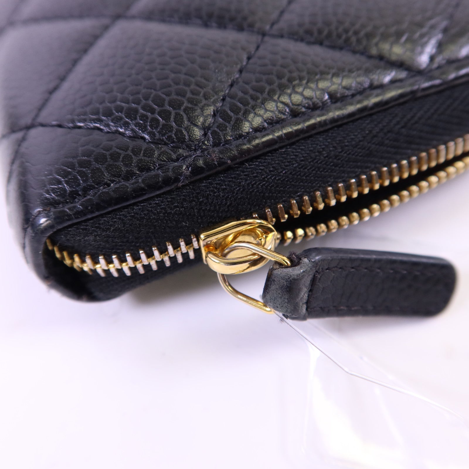CHANEL 牛皮皮革Zipper Long Round Wallet金扣長錢包