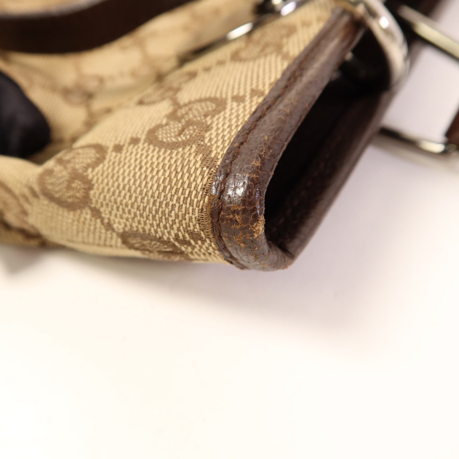 GUCCI 帆布Shoulder Bag銀扣肩背袋