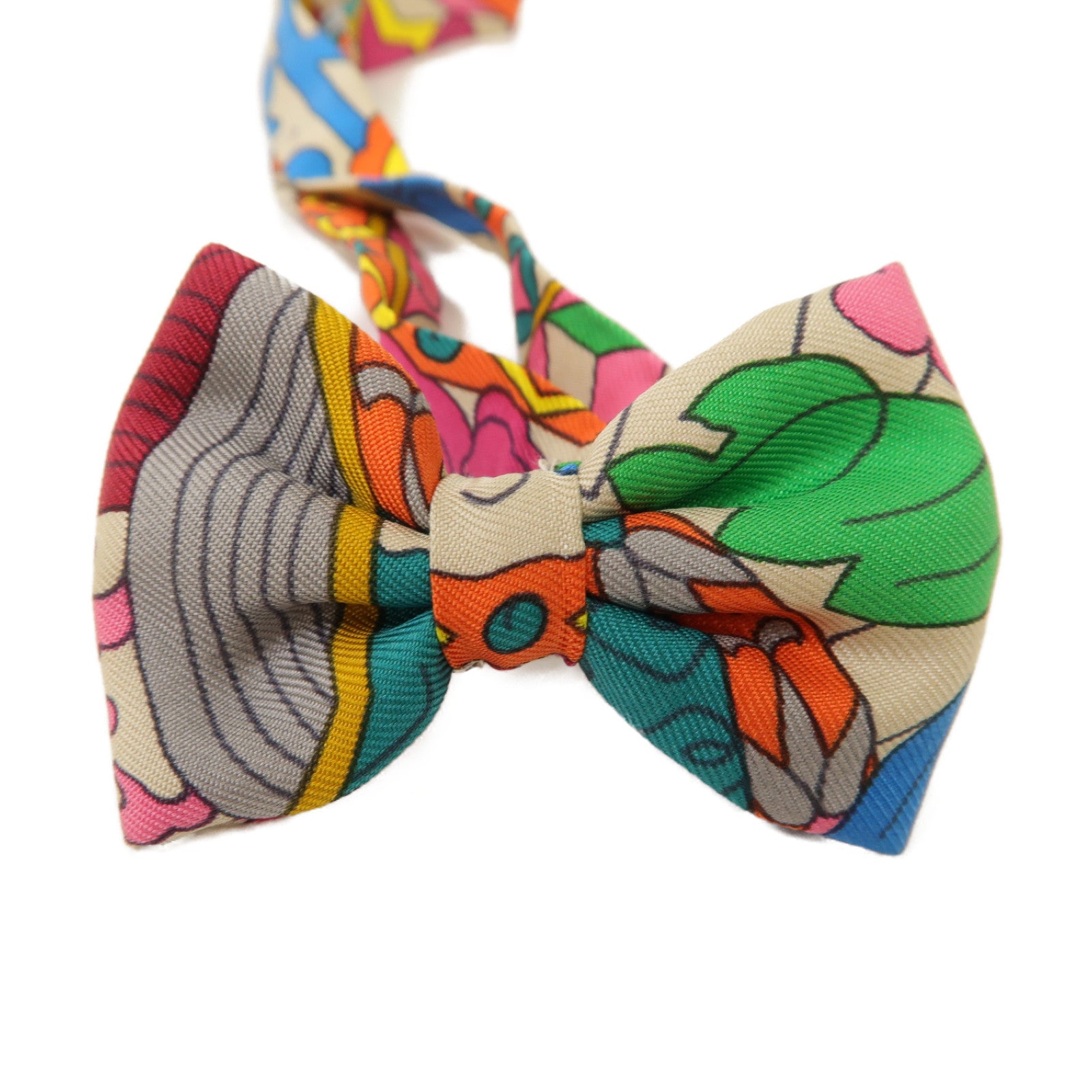 HERMES 絲質Noeud Papillon Bow Tie銀扣領結彩色