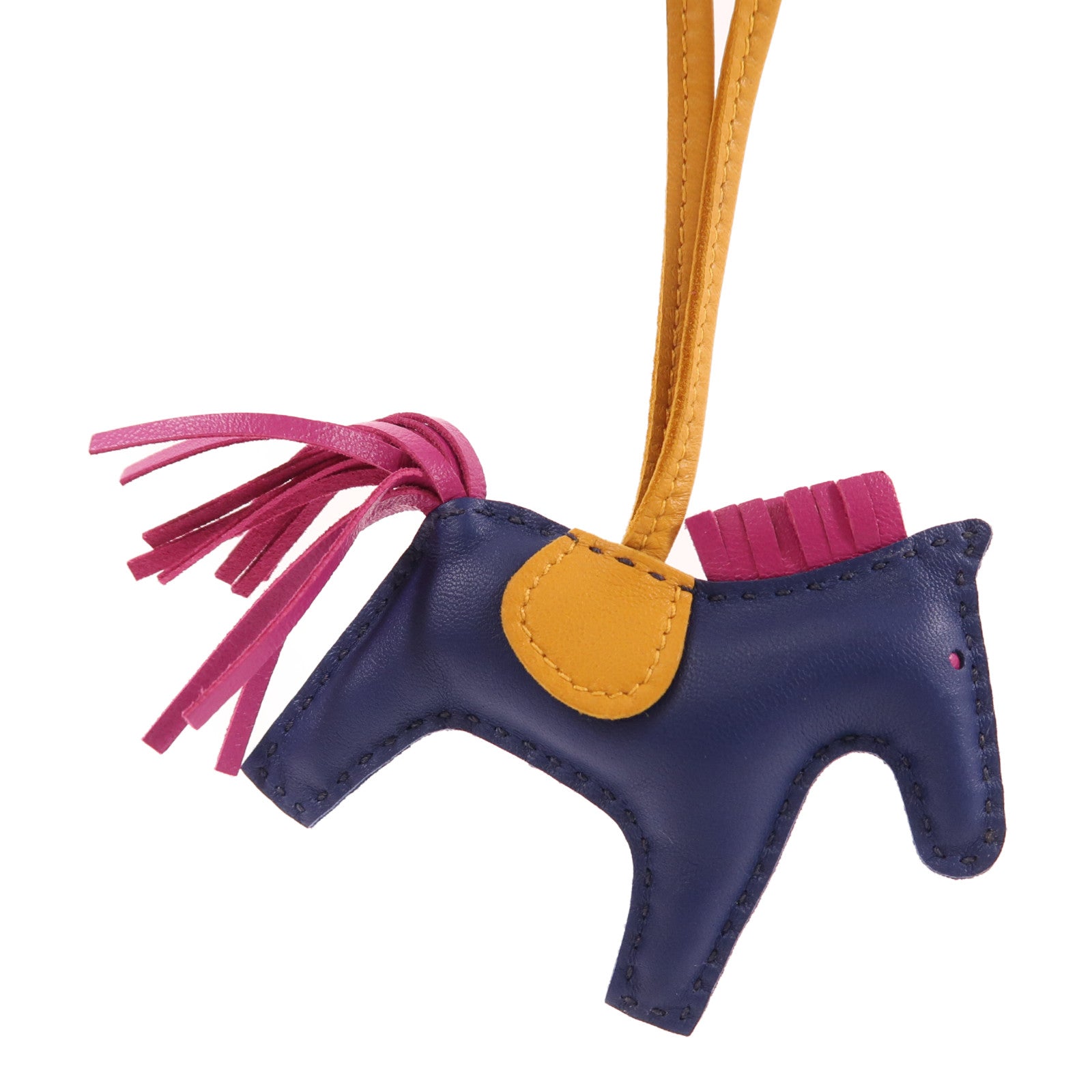 HERMES Rodeo PM Charm Milo Leather Navy/Purple