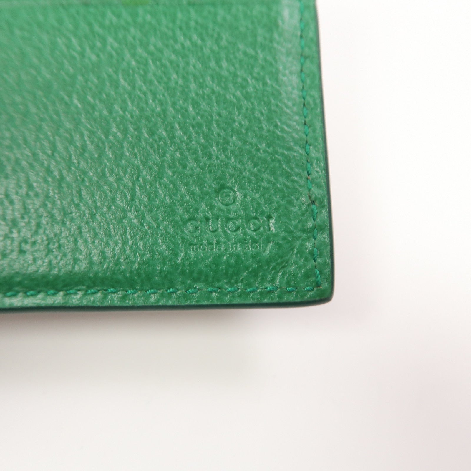 GUCCI 塗層帆布Wallet折疊錢包米色/綠色