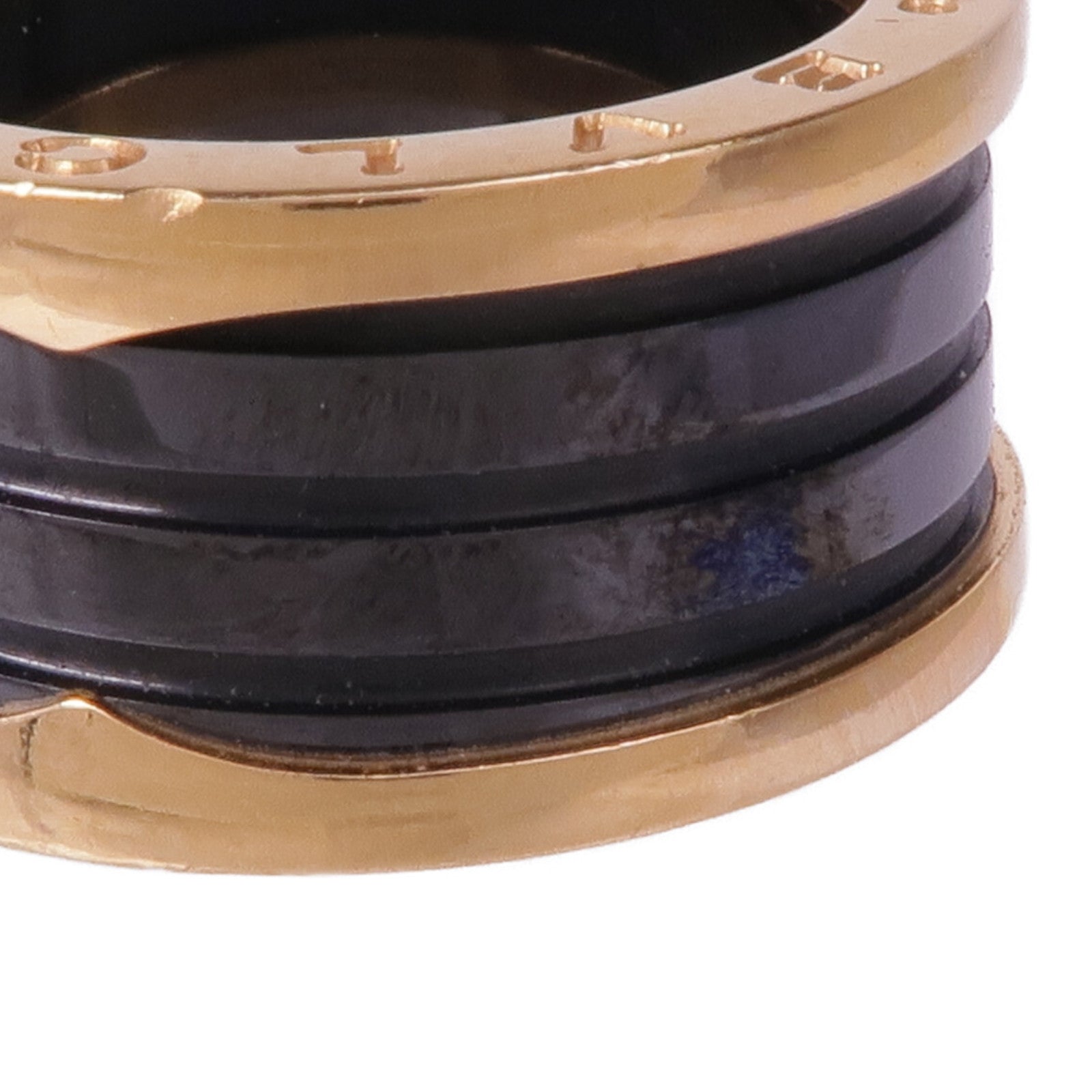 BVLGARI 18K玫瑰金/陶瓷B-zero 3 Band Ring戒指BVLGARI#59/US#8