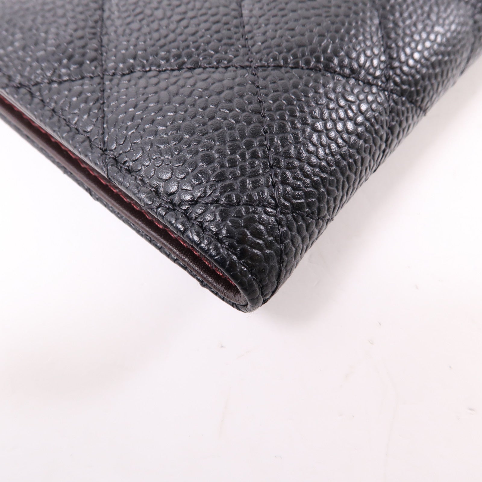 CHANEL 牛皮皮革Wallet金扣長錢包黑色