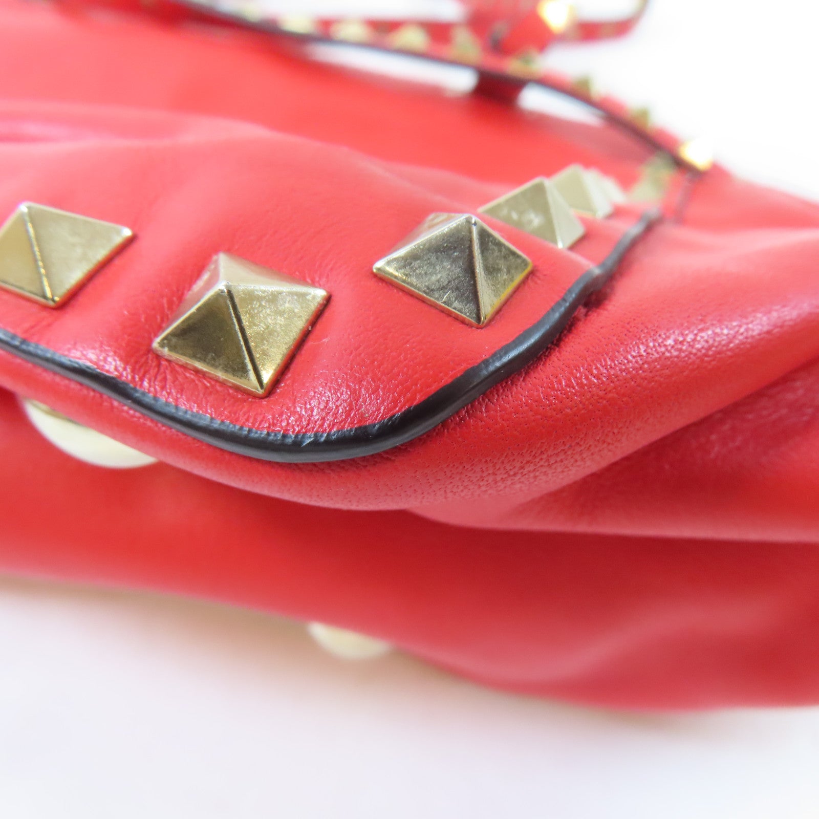 Valentino 牛皮皮革2 Way Shoulder Bag金扣手挽肩背兩用袋紅色
