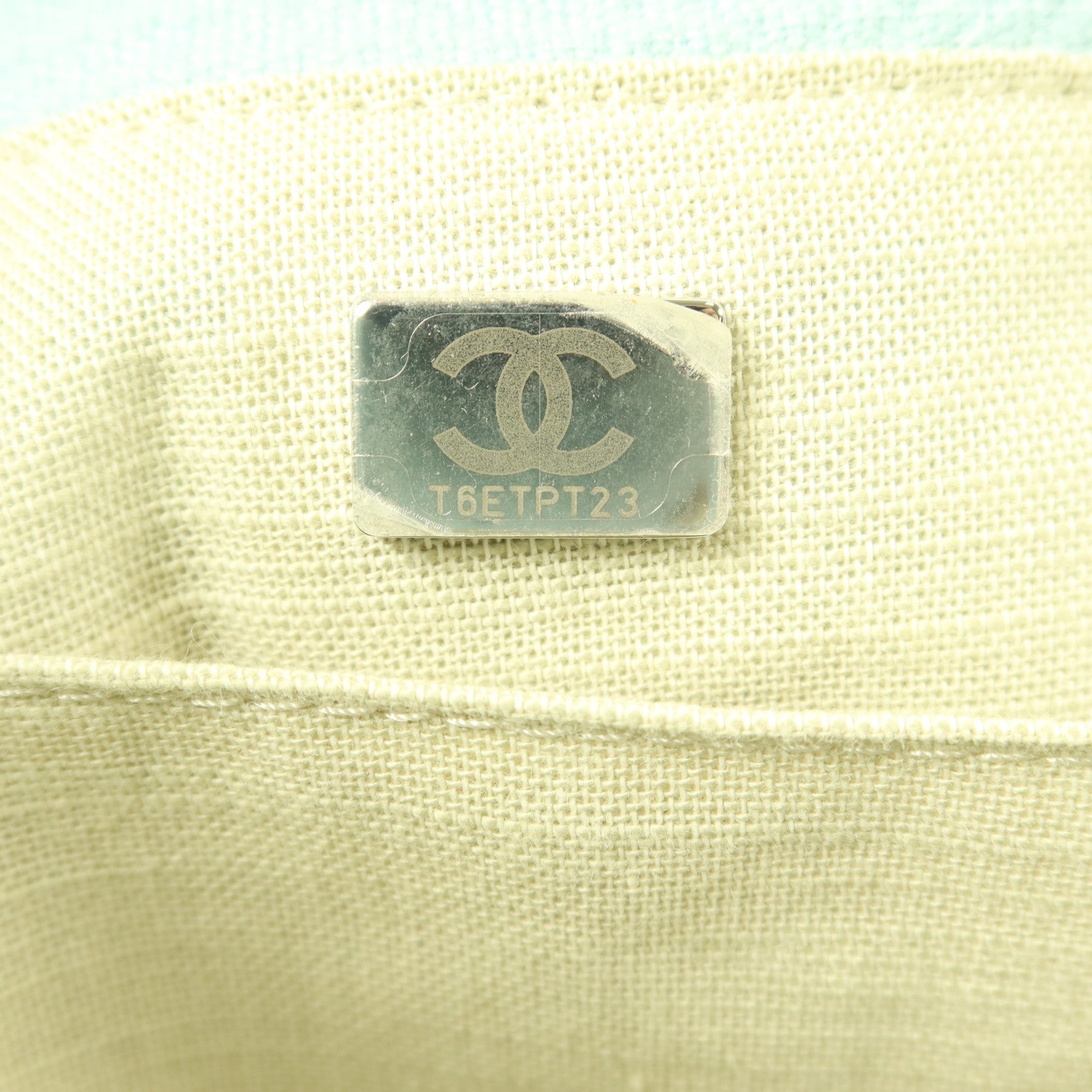 CHANEL 帆布Deauville Tote Bag銀扣手挽肩背兩用袋