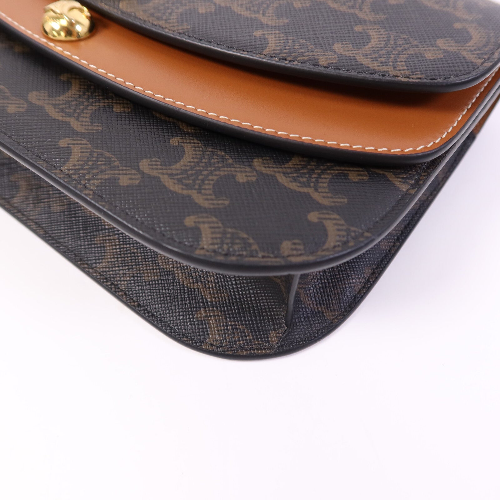 CELINE 塗層帆布Duo Wallet On Strap金扣肩背袋