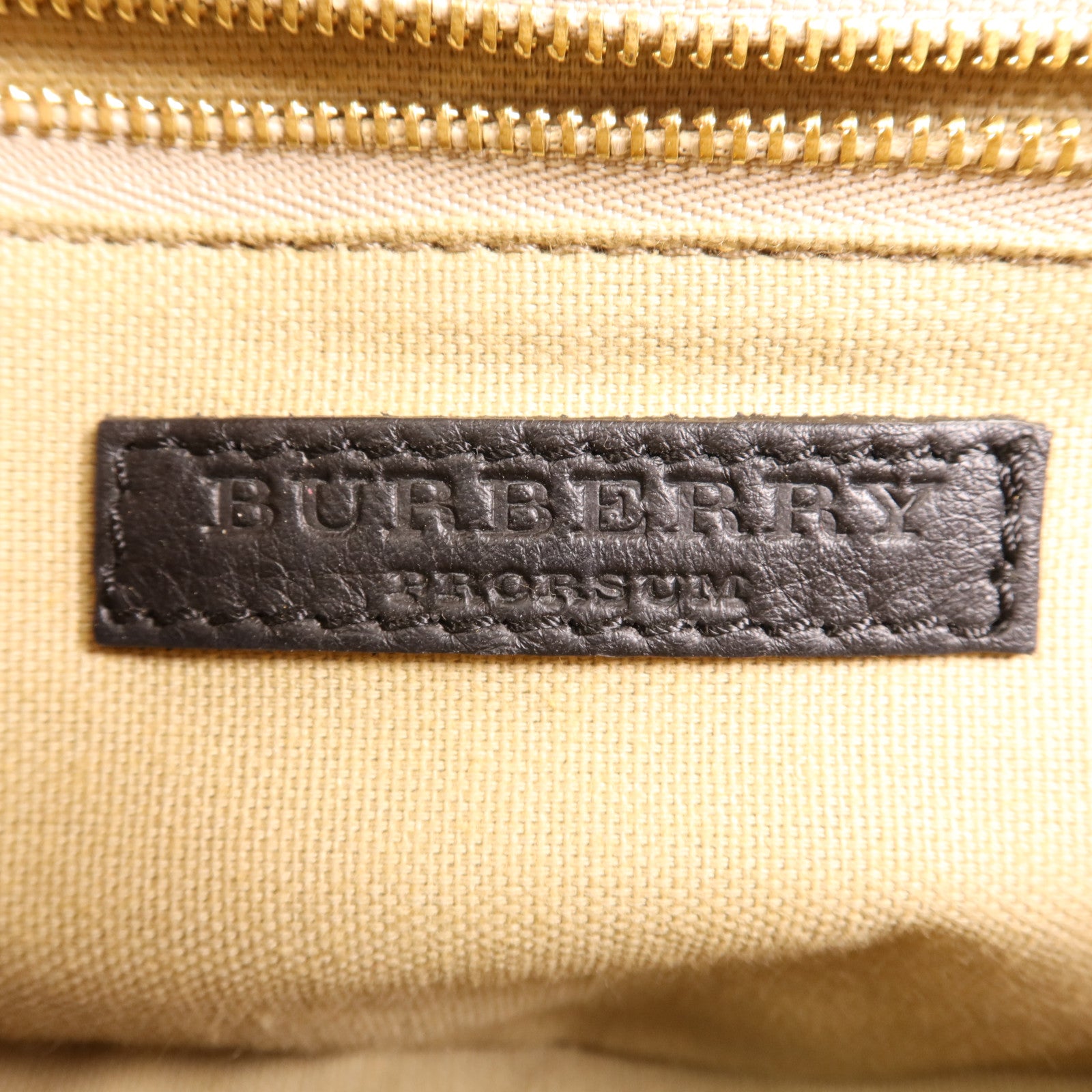 BURBERRY 帆布/皮革Patent Lilford Check金扣肩背袋
