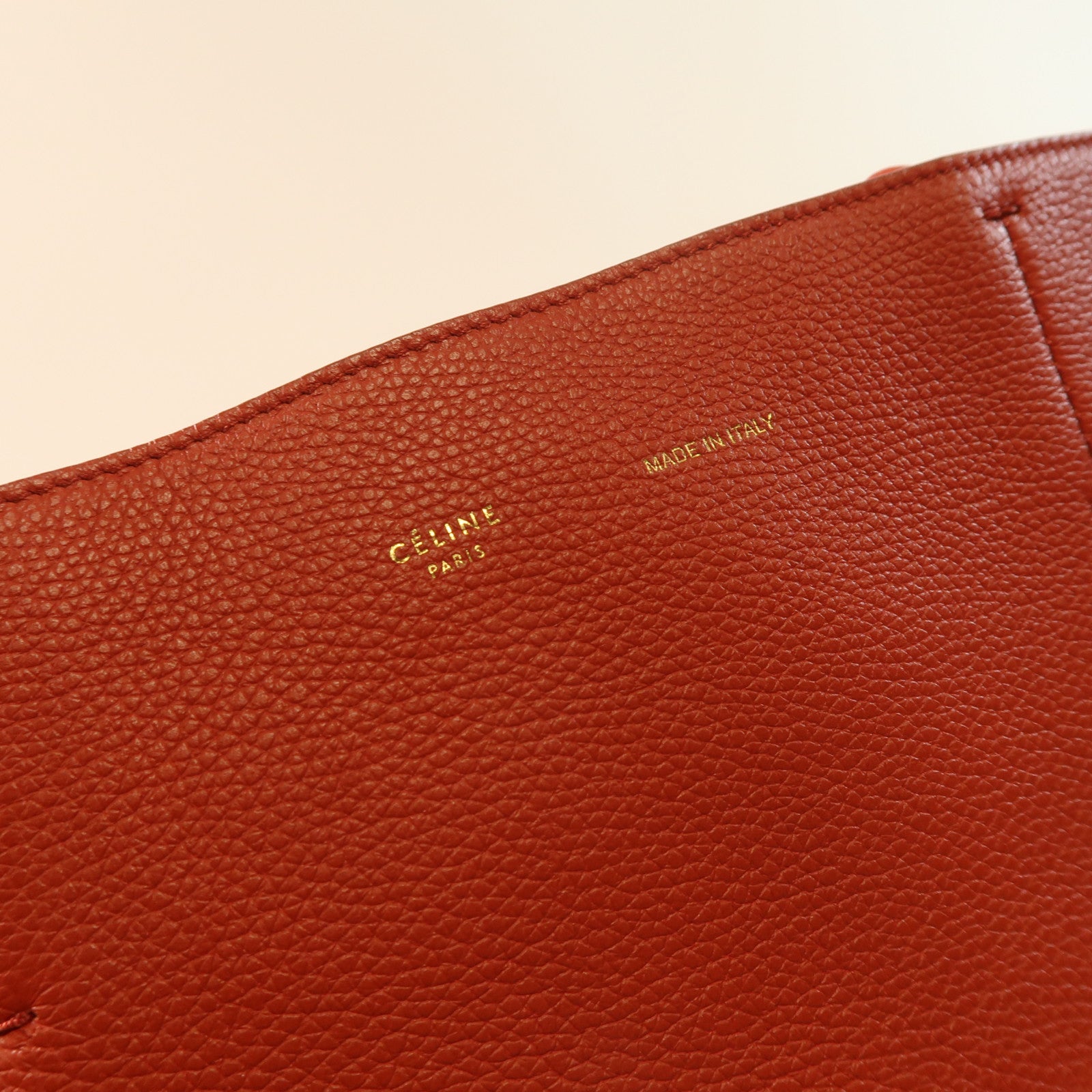 CELINE 牛皮皮革Tote Bag金扣手挽袋紅色
