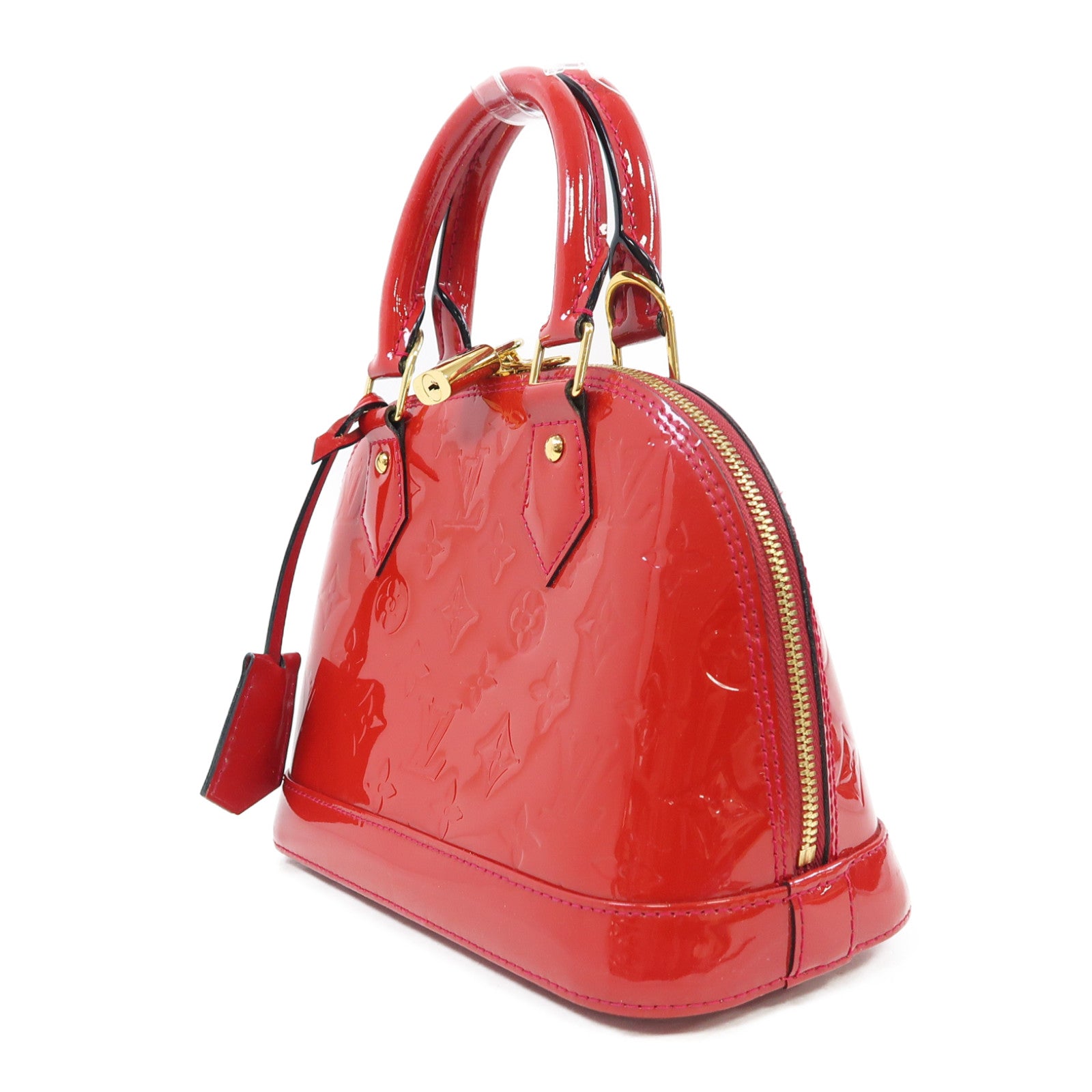 LOUIS VUITTON Vernis Alma BB金扣手挽肩背兩用袋紅色
