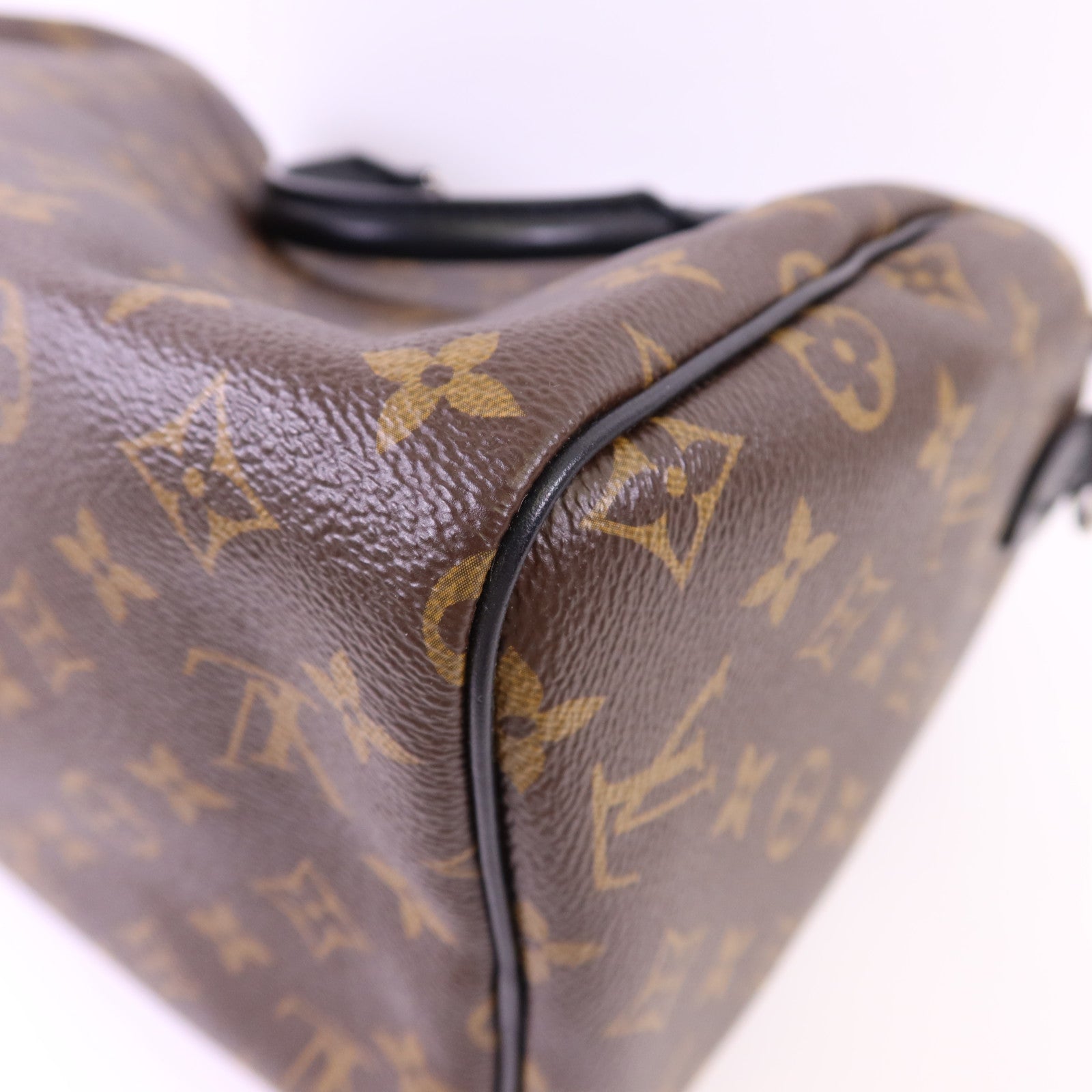 LOUIS VUITTON Monogram Speedy Soft 30 Dark銀扣手挽肩背兩用袋