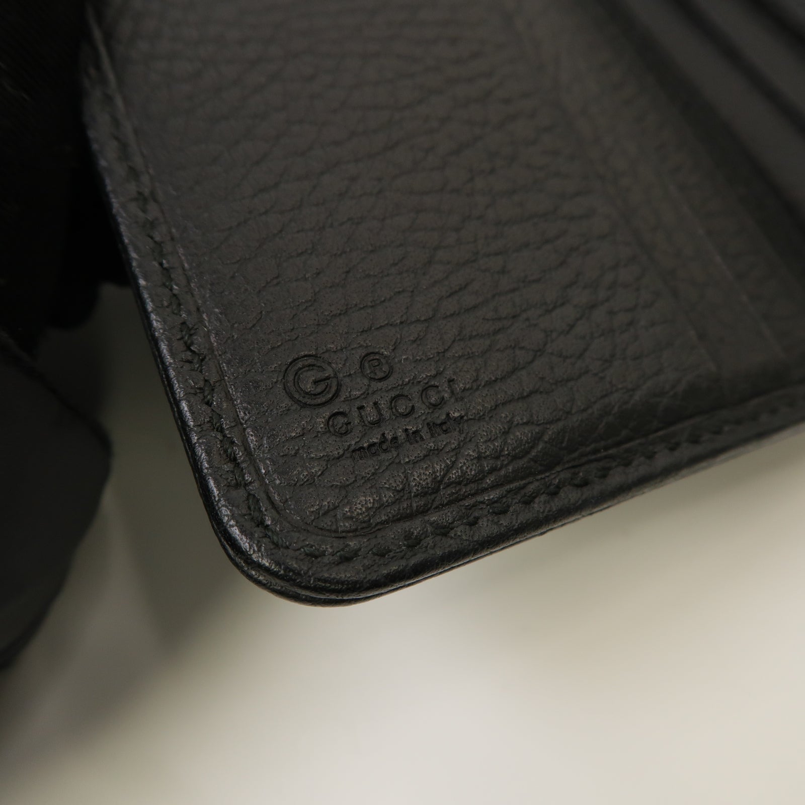 GUCCI 【激減優惠】牛皮皮革Long Wallet金扣長錢包黑色
