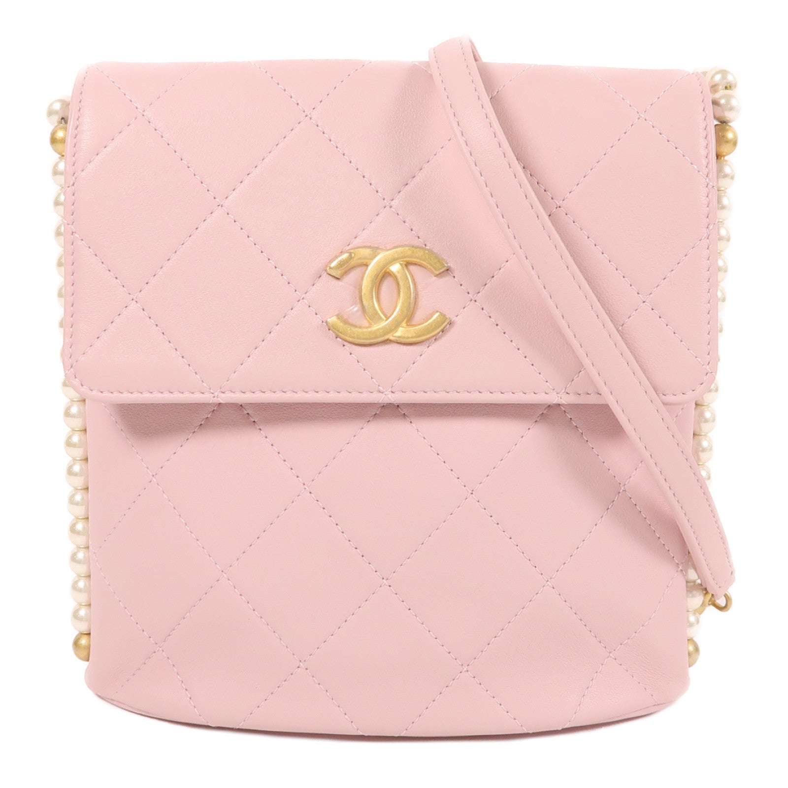 CHANEL 【激減優惠】羊皮皮革Shoulder Bag金扣肩背袋
