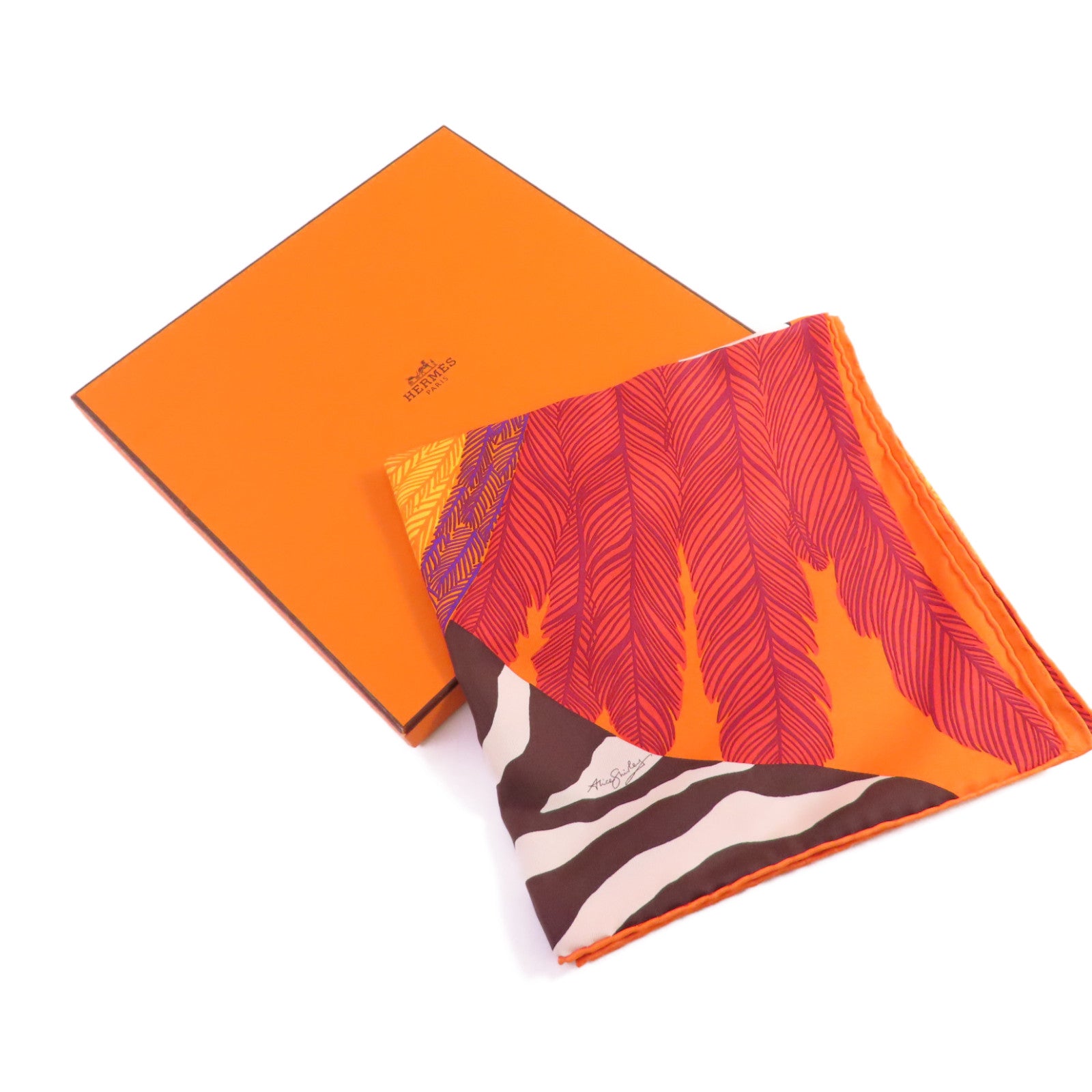 HERMES 絲質Scarf 90x90絲巾橙色/紅色/棕色/彩色