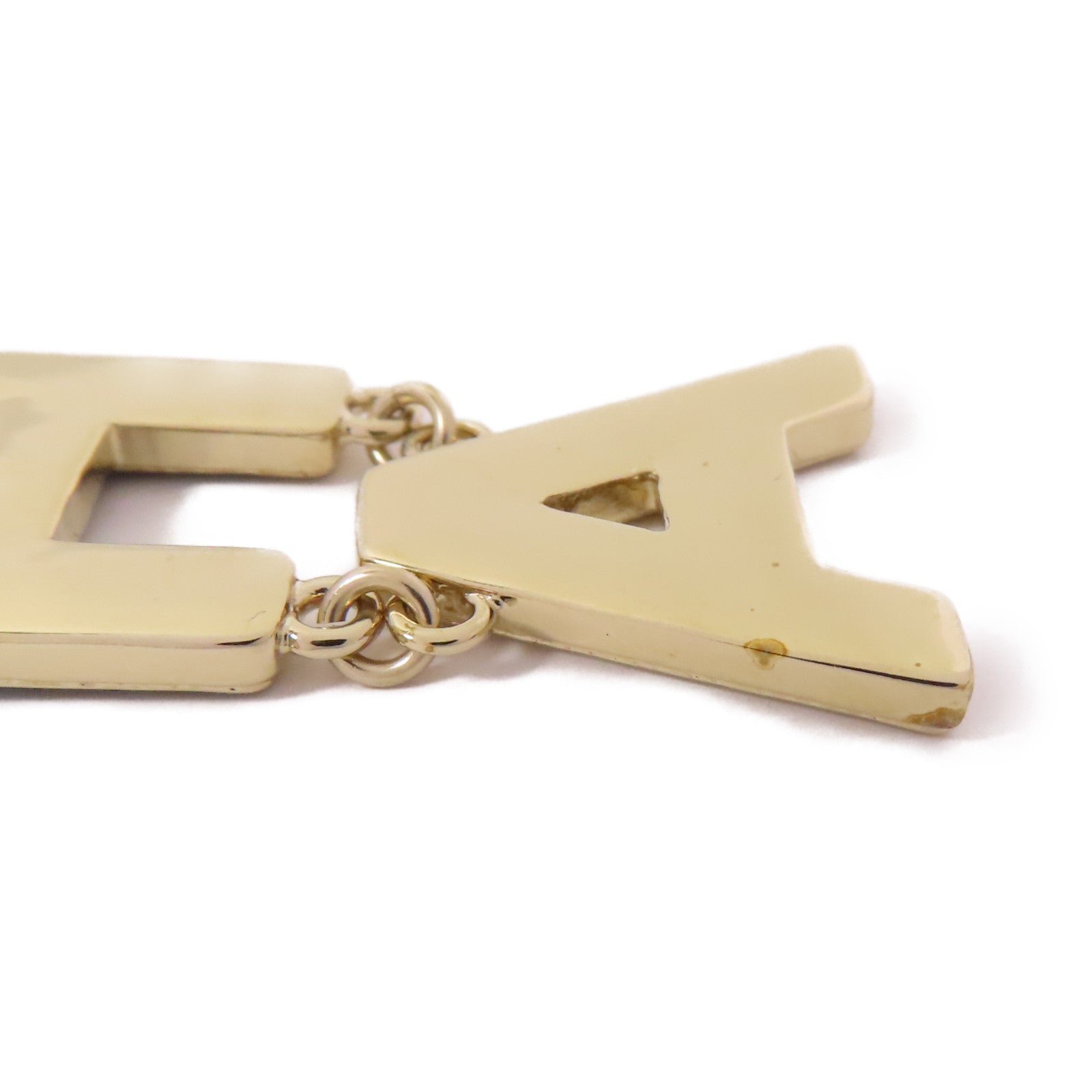 CHANEL CC Pierced Earrings Metal Gold Black White