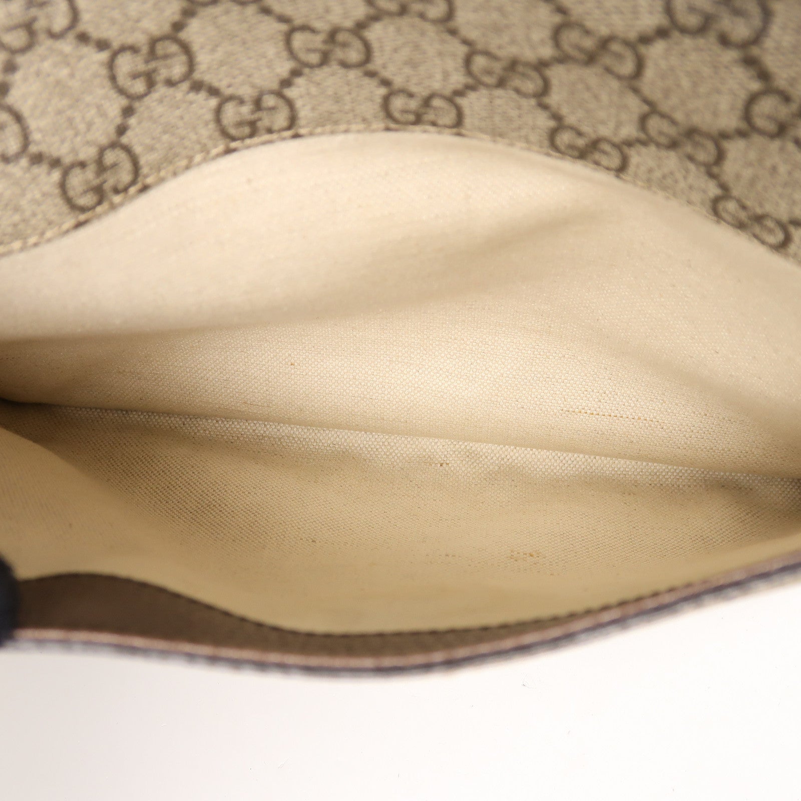 GUCCI GG GHW Shoulder Bag Painted Canvas Brown