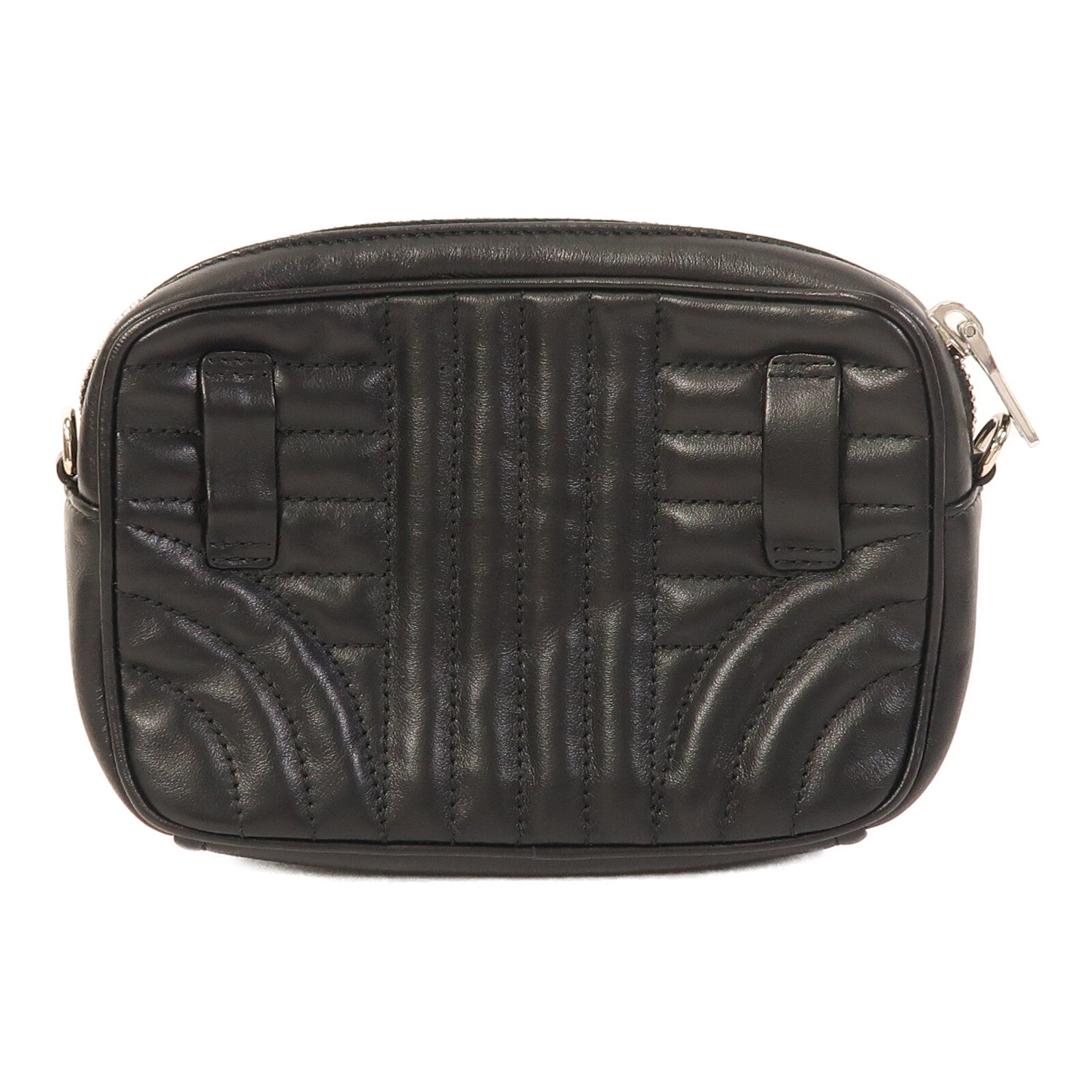 PRADA 牛皮皮革Shoulder Bag銀扣鏈帶肩背袋/腰包