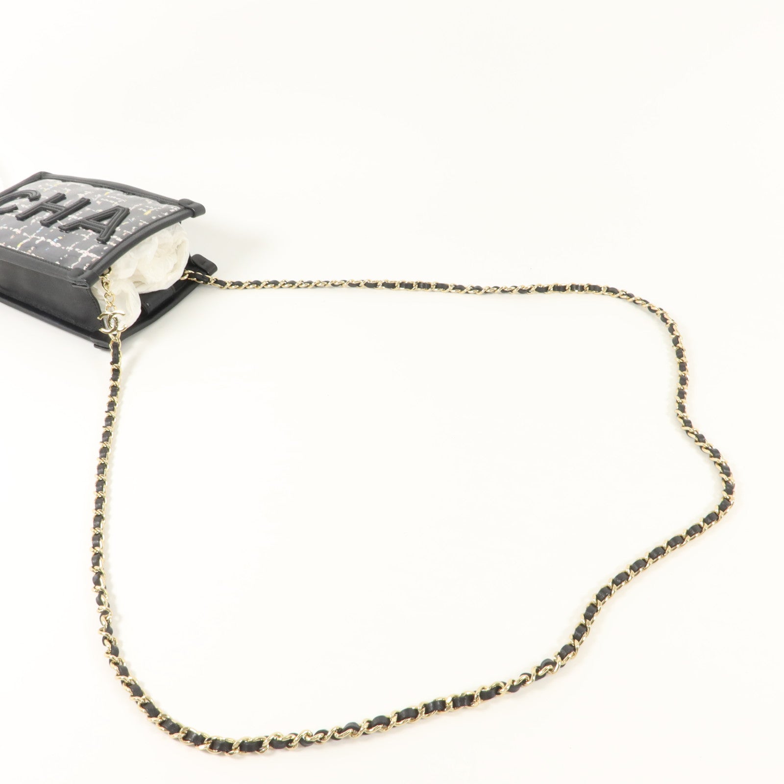 CHANEL PVC/斜紋軟呢Phone Pouch With Chain鏈帶電話肩背袋