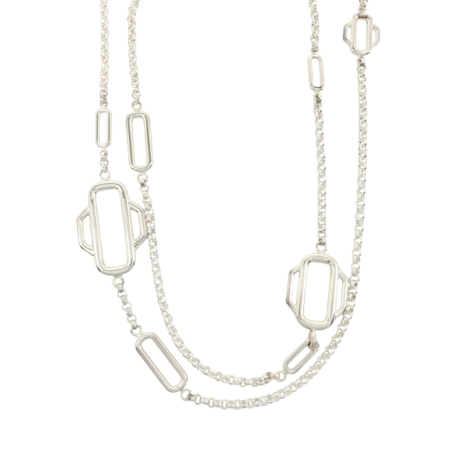 HERMES 925純銀Sautoir Attelage 120 Necklace項鏈