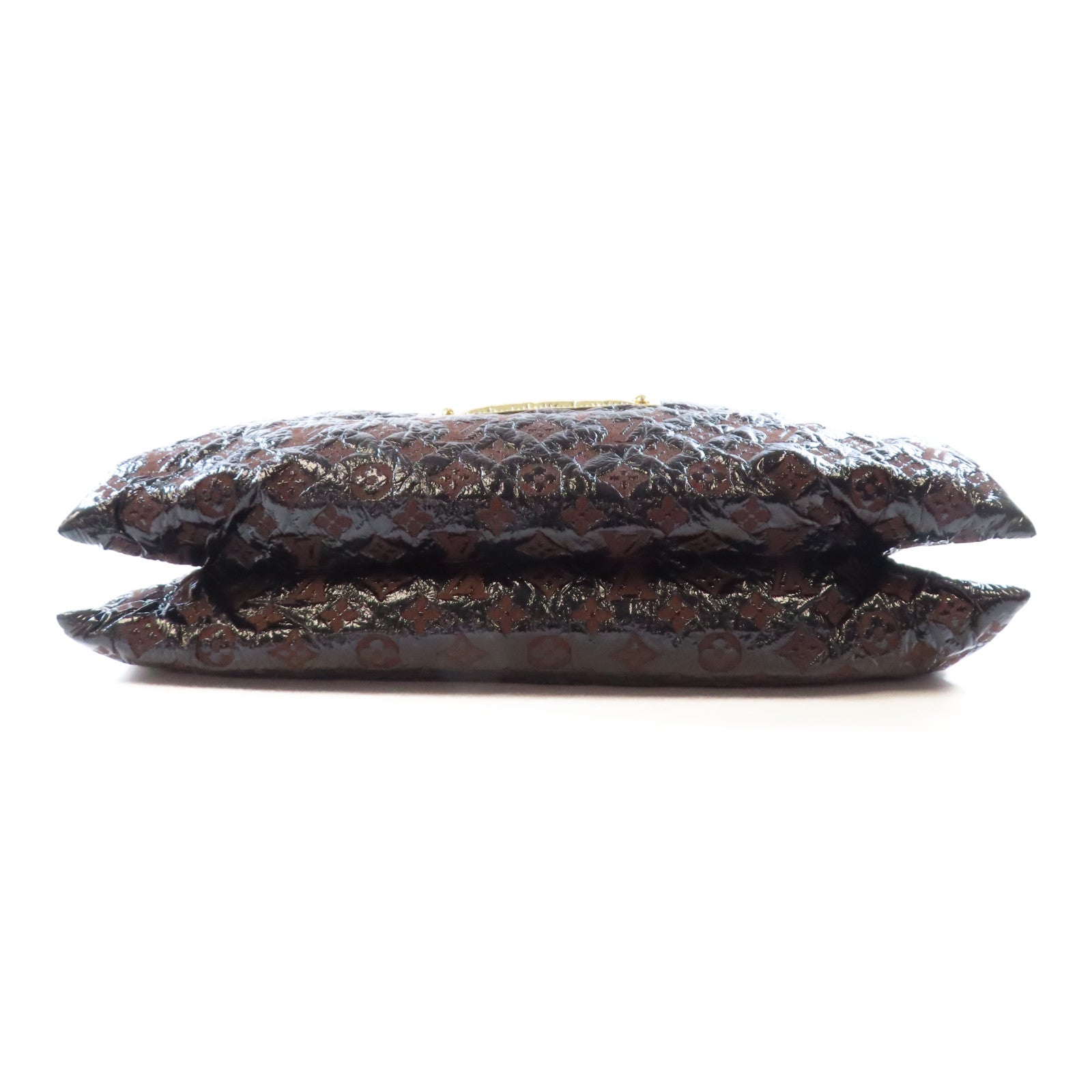 LOUIS VUITTON Monogram Envinil Squishy金扣肩背袋啡色/黑色