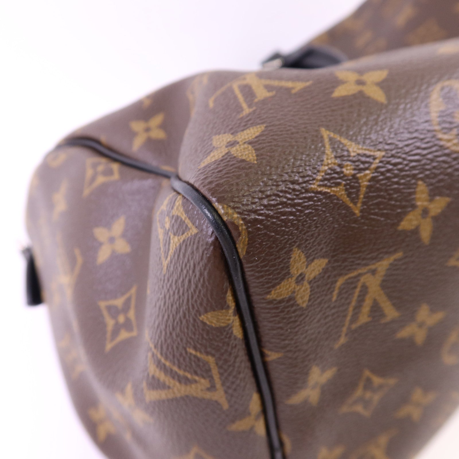 LOUIS VUITTON Monogram Speedy Soft 30 Dark銀扣手挽肩背兩用袋