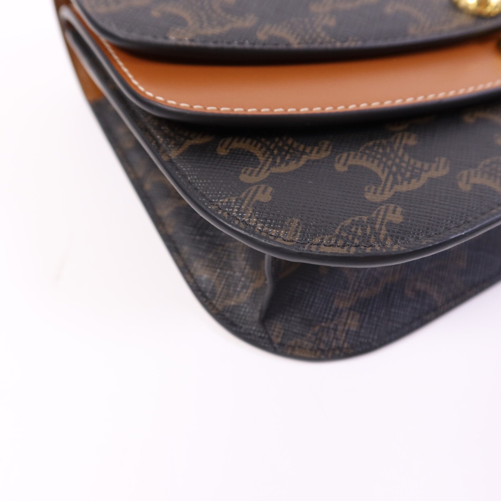 CELINE 塗層帆布Duo Wallet On Strap金扣肩背袋