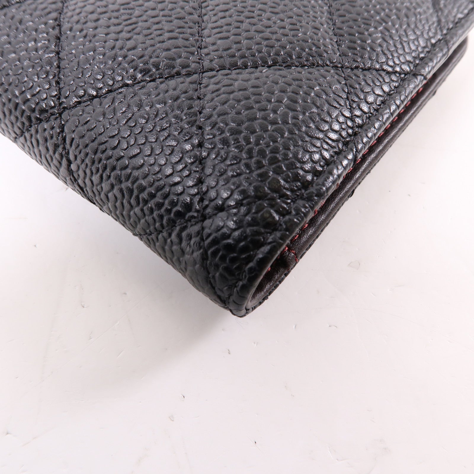CHANEL 牛皮皮革Wallet金扣長錢包黑色