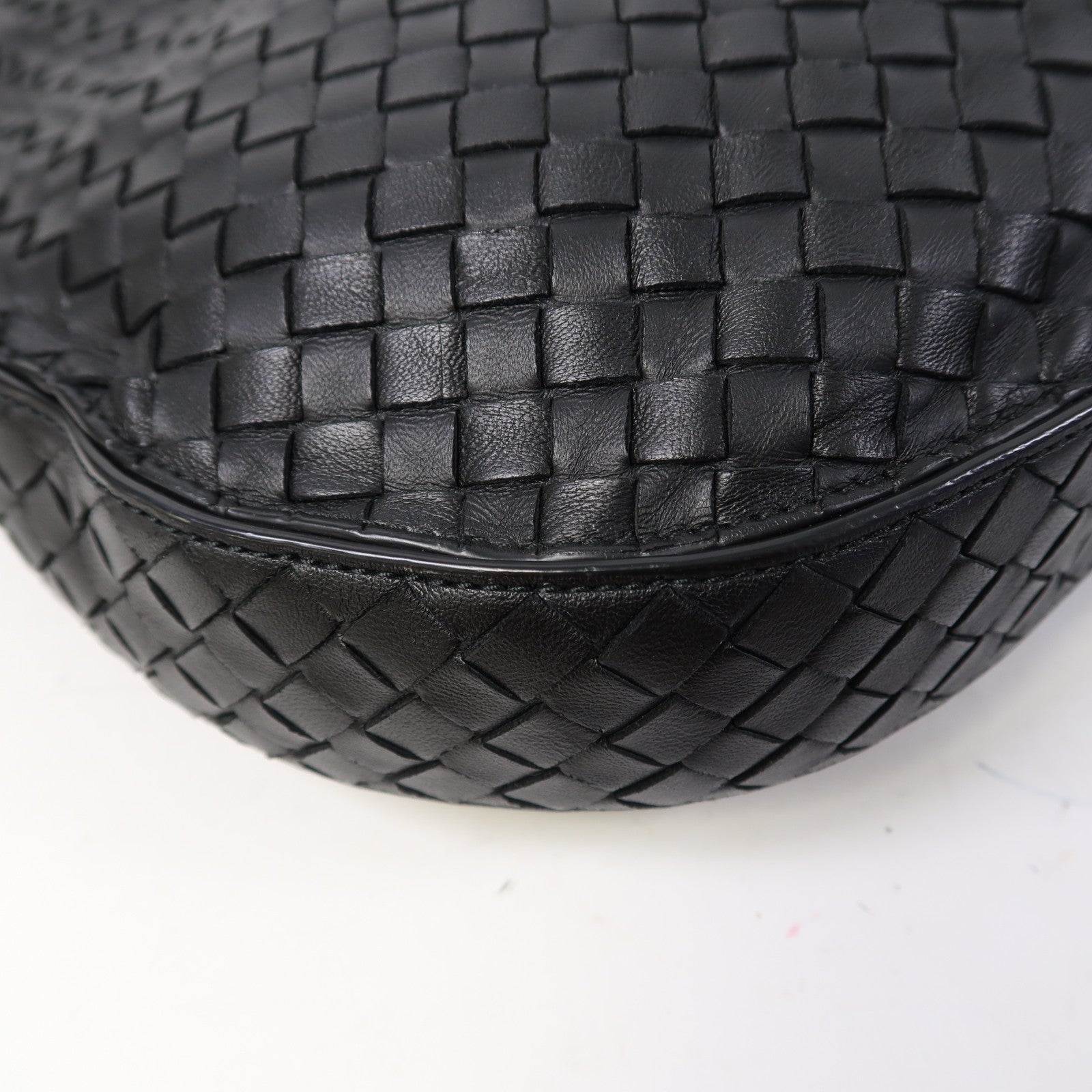 BOTTEGA VENETA 織紋羊皮皮革Shoulder Bag肩背袋黑色