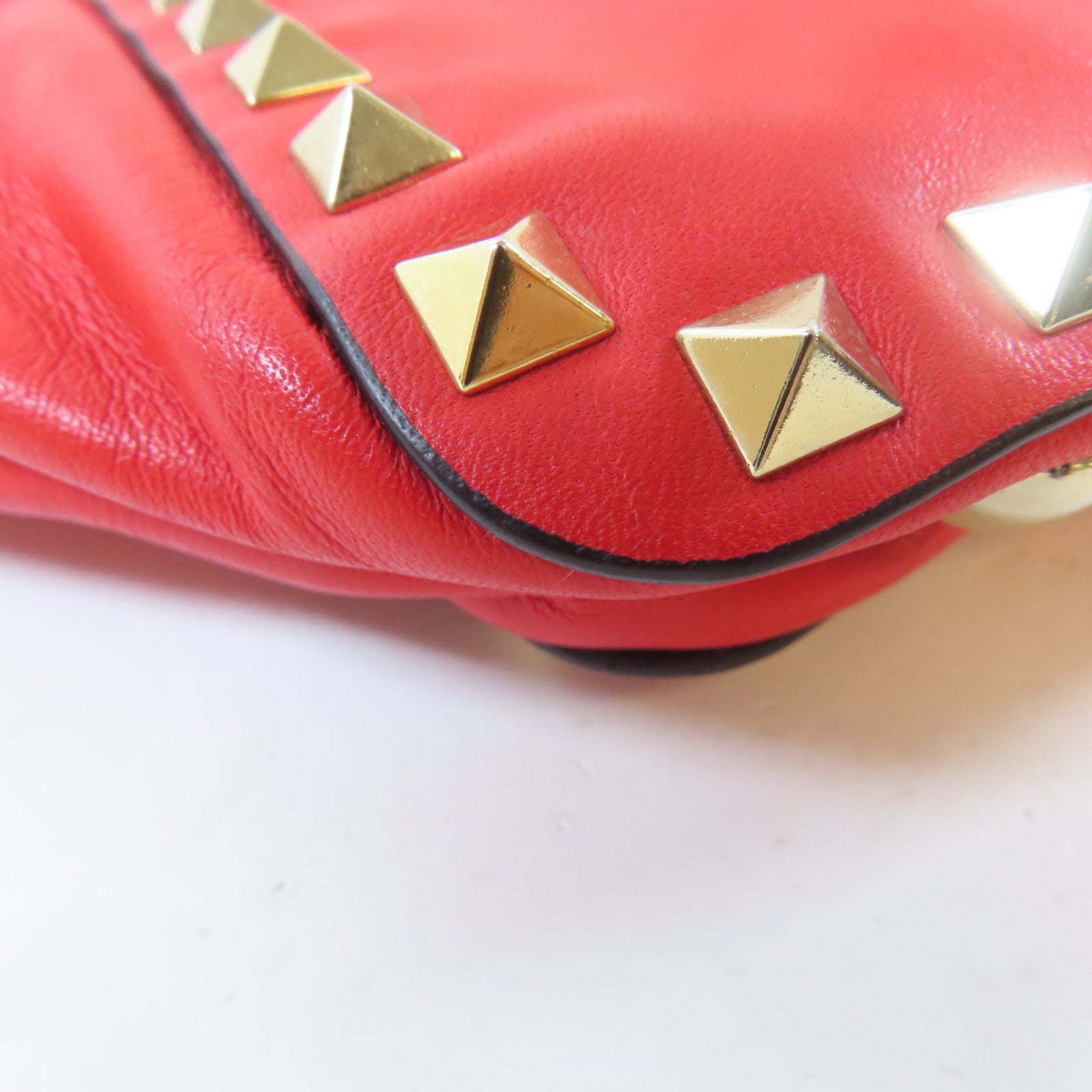 Valentino 牛皮皮革2 Way Shoulder Bag金扣手挽肩背兩用袋紅色