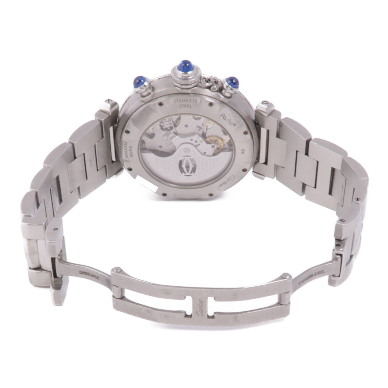CARTIER Pasha 38mm W31030H3 Automatic Watch Stainless Steel White
