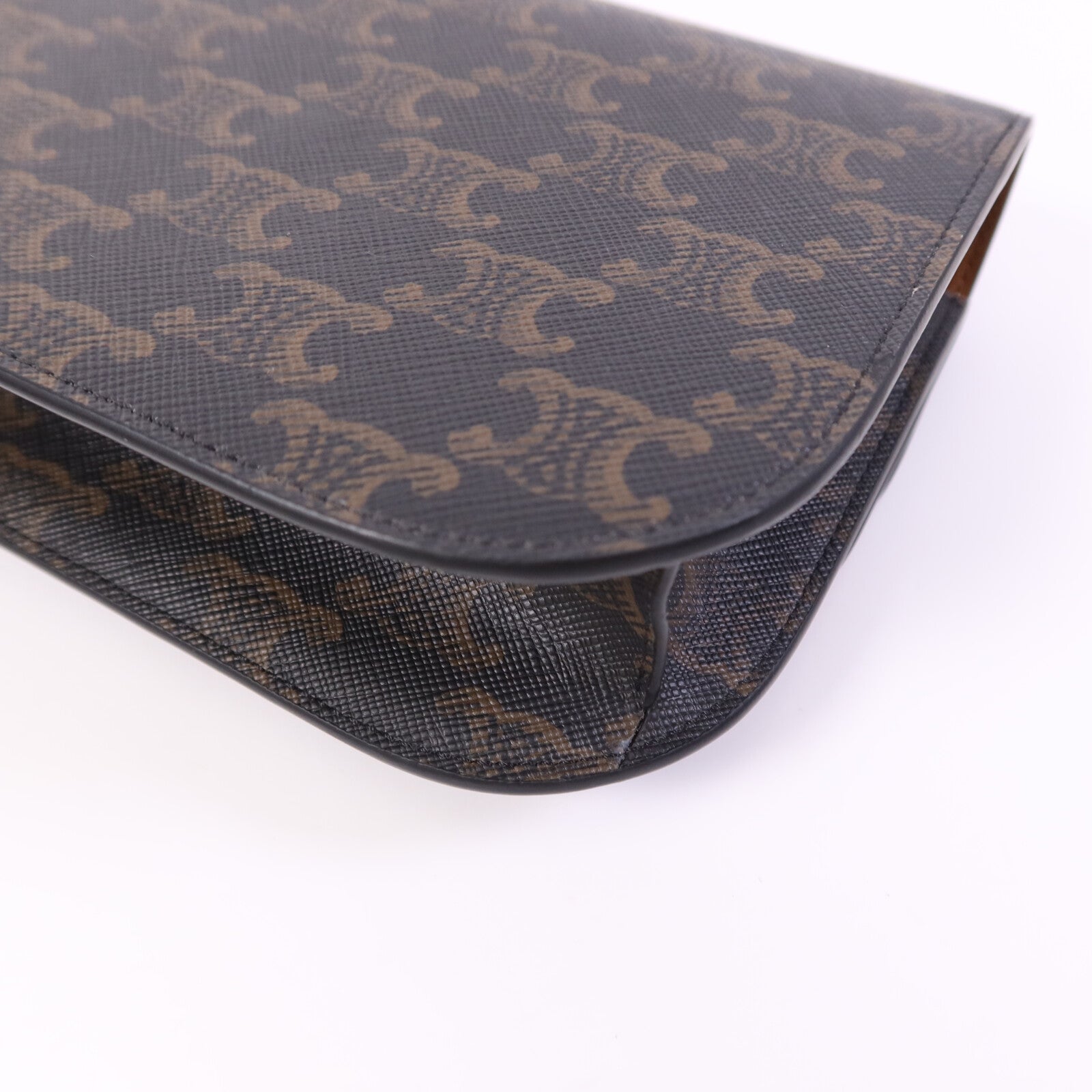 CELINE 塗層帆布Duo Wallet On Strap金扣肩背袋