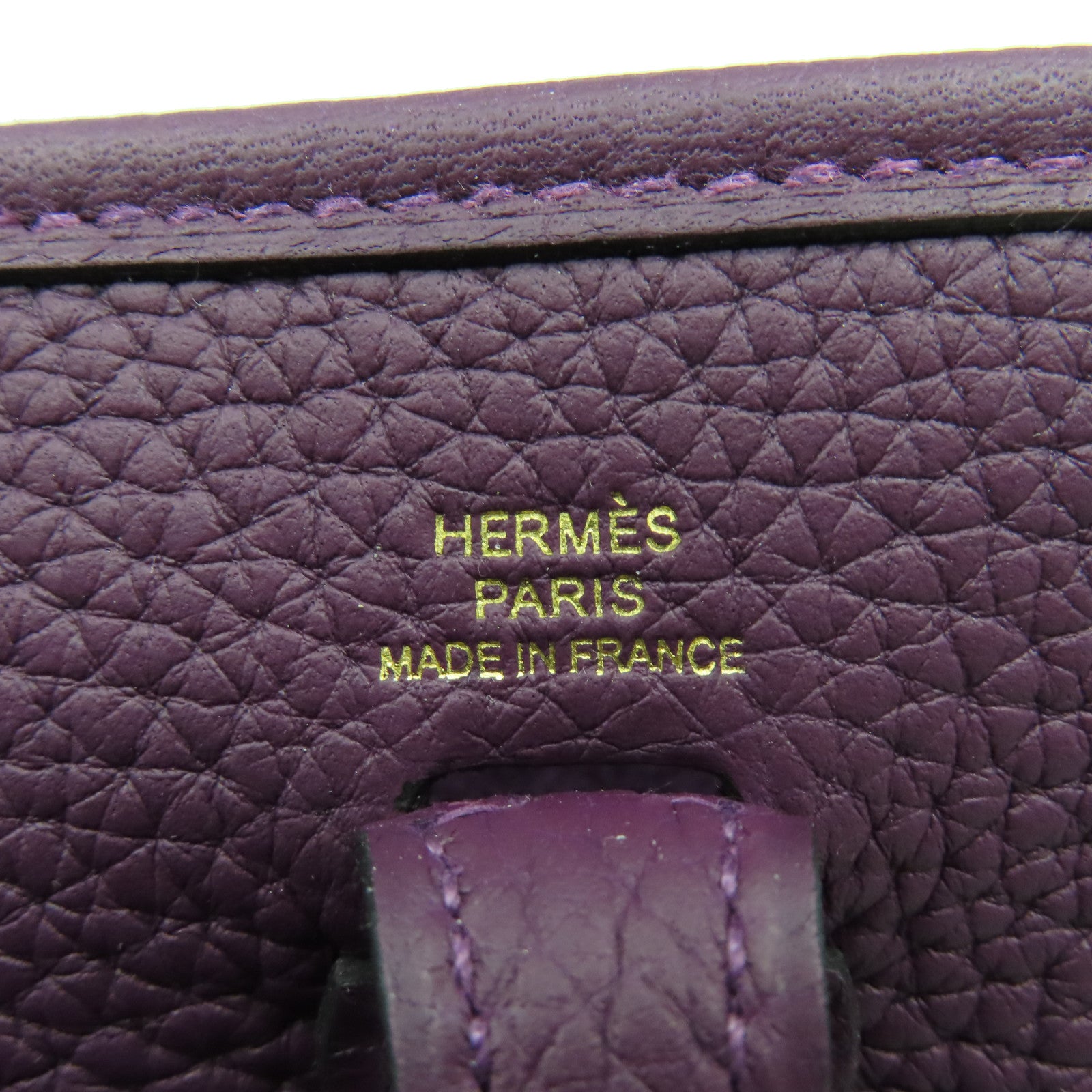 HERMES 【激減優惠】Clemence皮革Evelyne TPM Shoulder Bag金扣肩背袋Cassis/Rouge Grenat/黑加侖子色/石榴紅