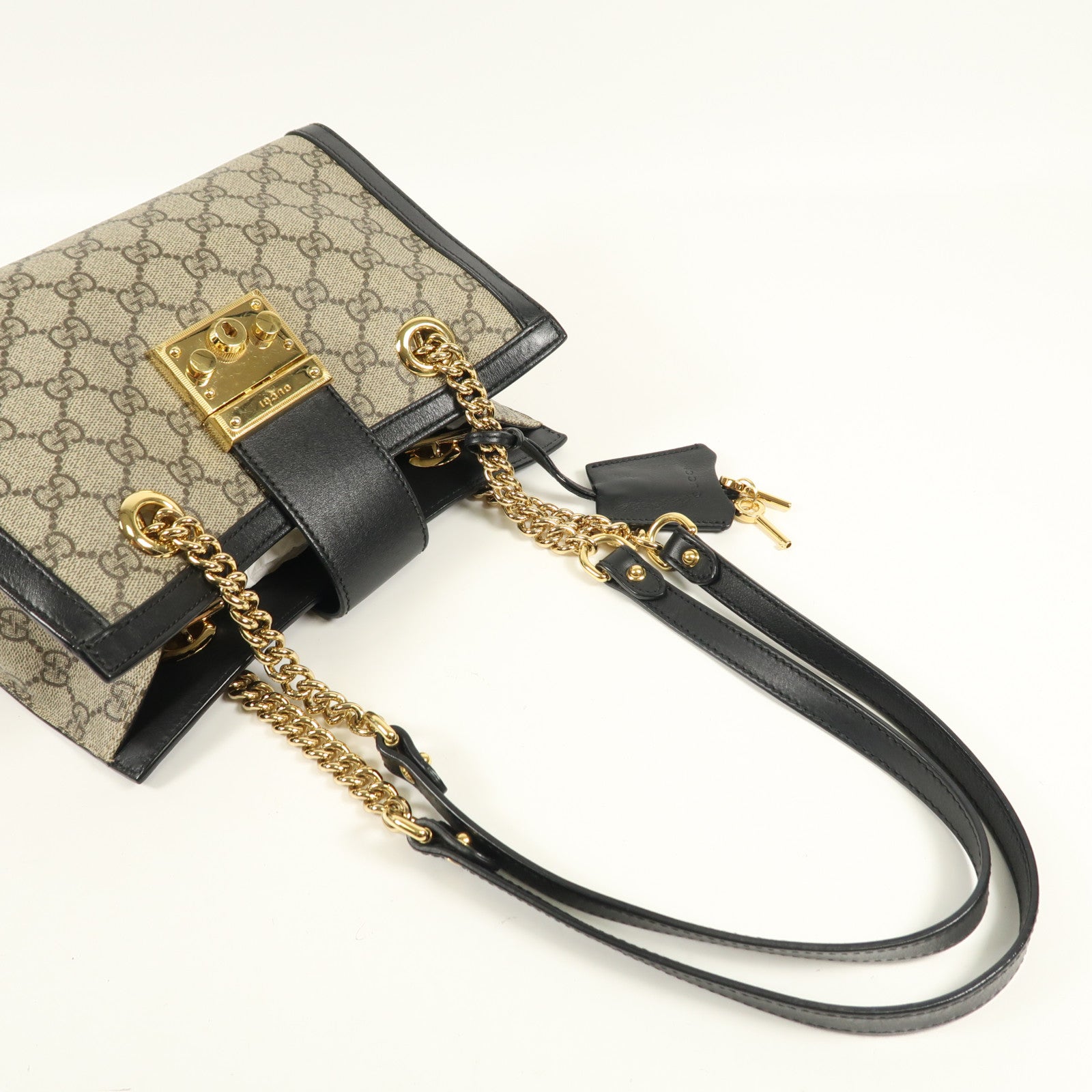 GUCCI GG GHW Padlock GG Small Shoulder Bag 498156 Coated Canvas Brown/Black