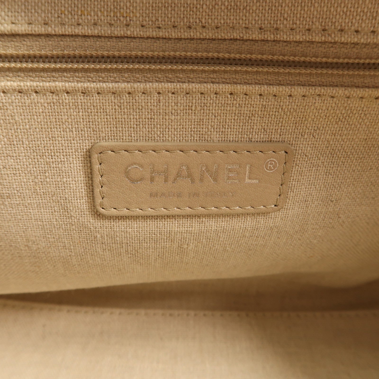 CHANEL 帆布Deauville Bowling銀扣手挽肩背兩用袋