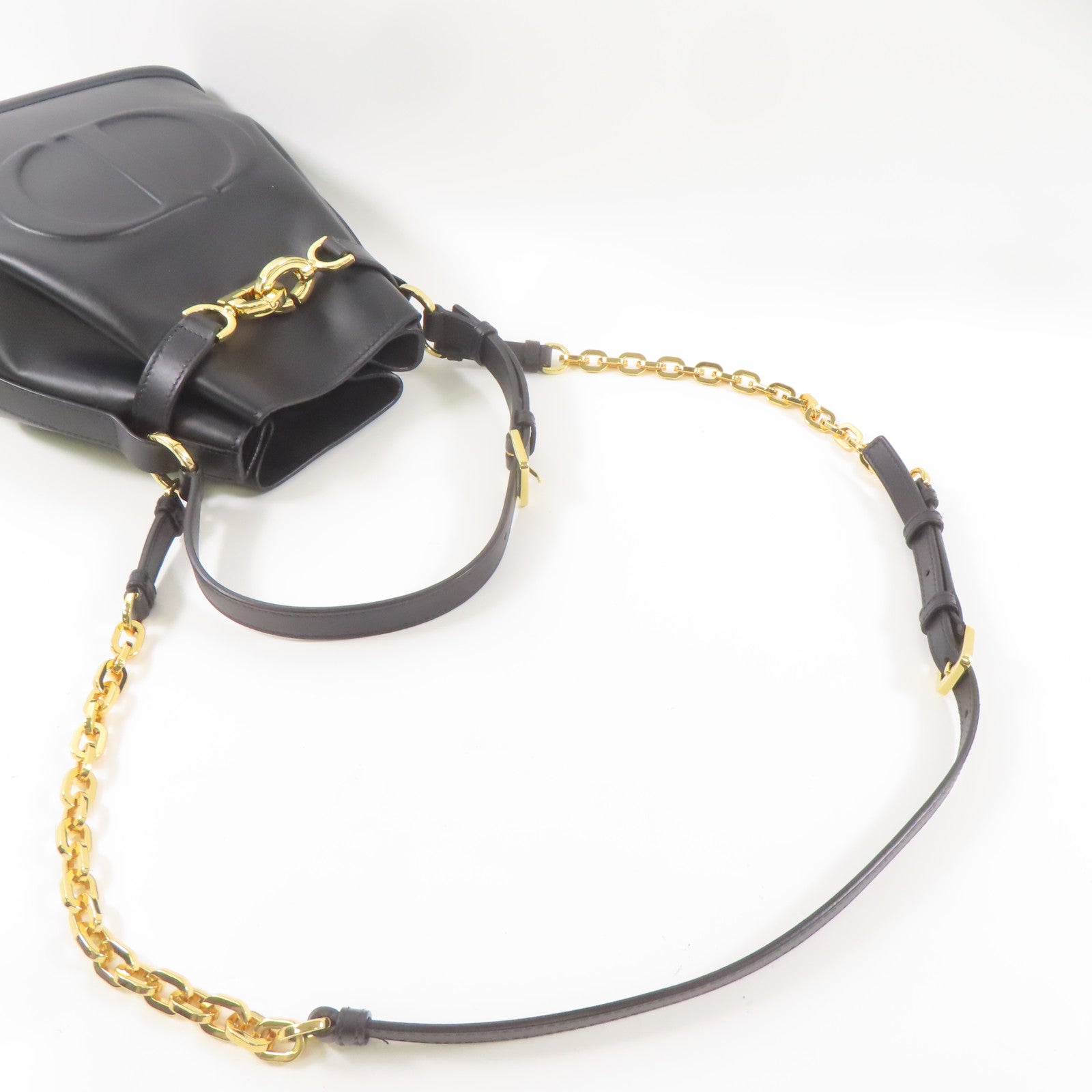 Dior 牛皮皮革C'est Dior Bag金扣手挽肩背兩用袋黑色