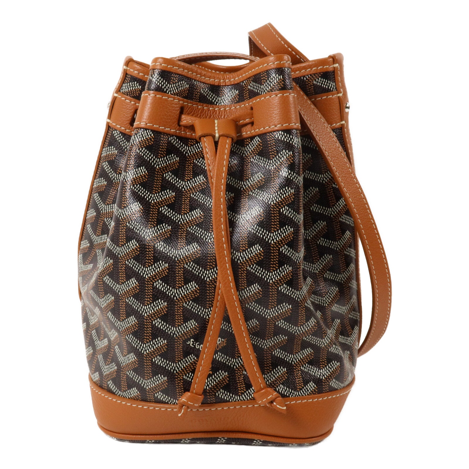 GOYARD 塗層帆布/牛皮皮革Petit Flot PM肩背袋
