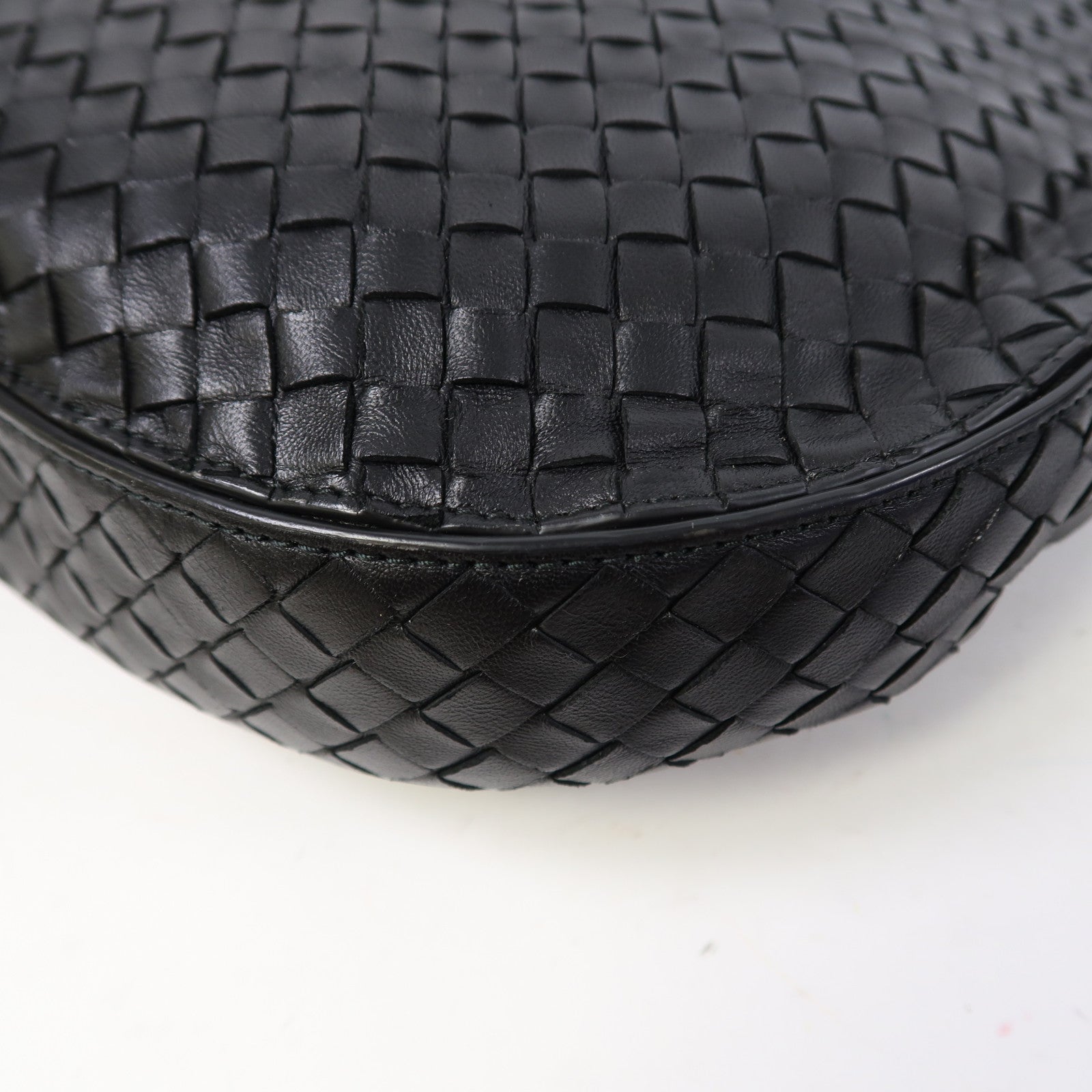 BOTTEGA VENETA 織紋羊皮皮革Shoulder Bag肩背袋黑色