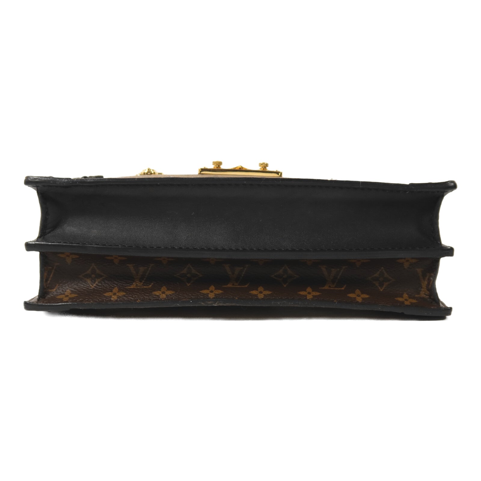 LOUIS VUITTON Monogram Reverse Trunk Clutch金扣鏈帶肩背袋
